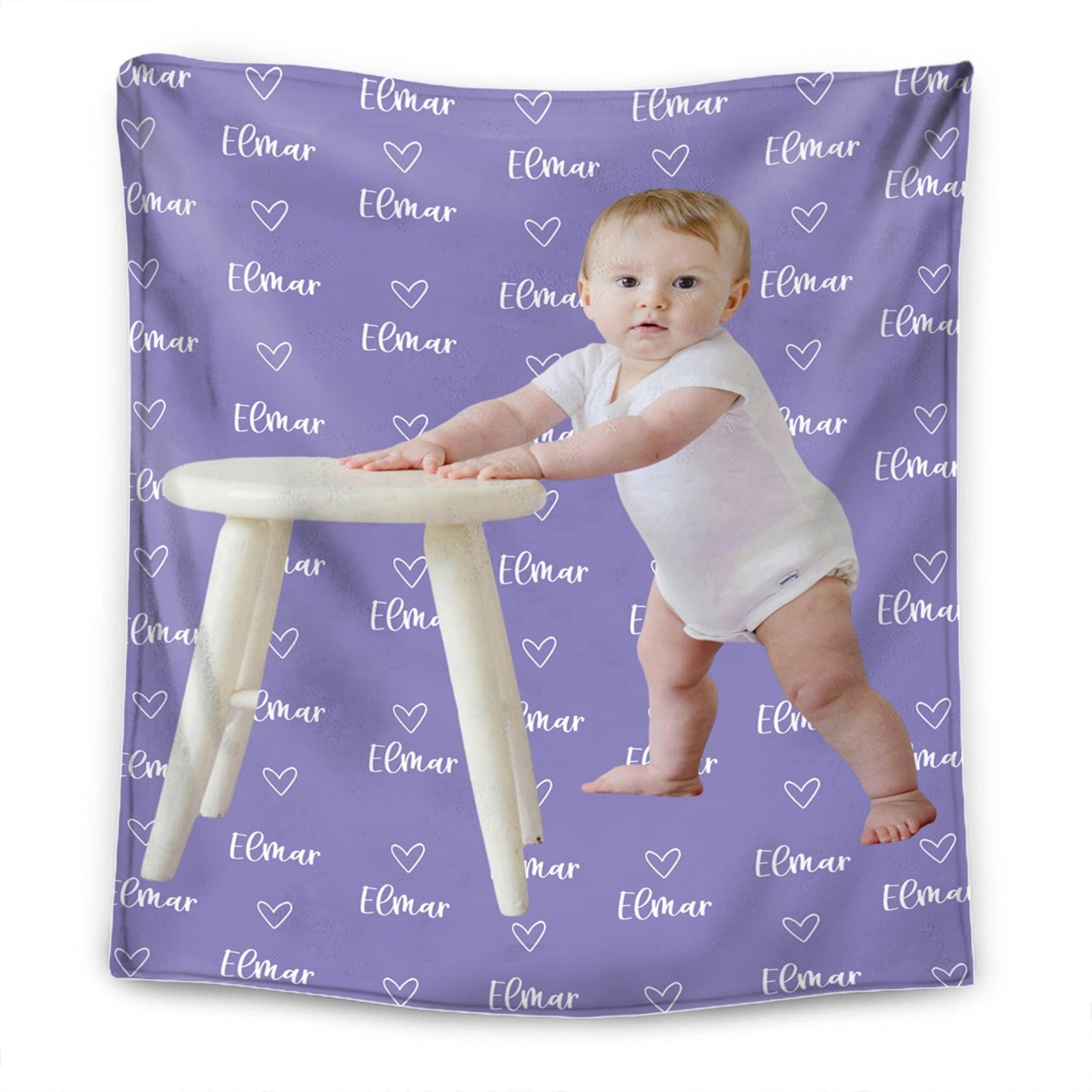 Personalisierte Decke mit Namen & Foto - Geschenk für die Familie - Personalisierte Decke