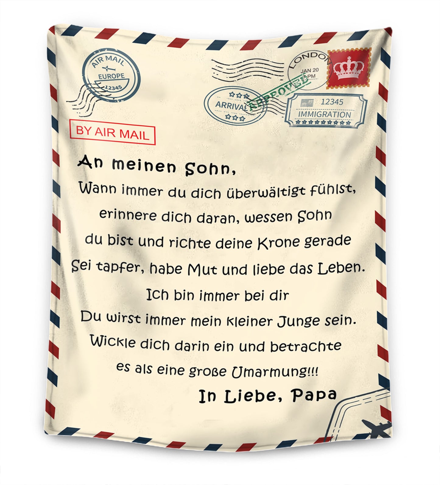 Vater - Für meine Tochter / Für meinen Sohn - Premium Decke ™