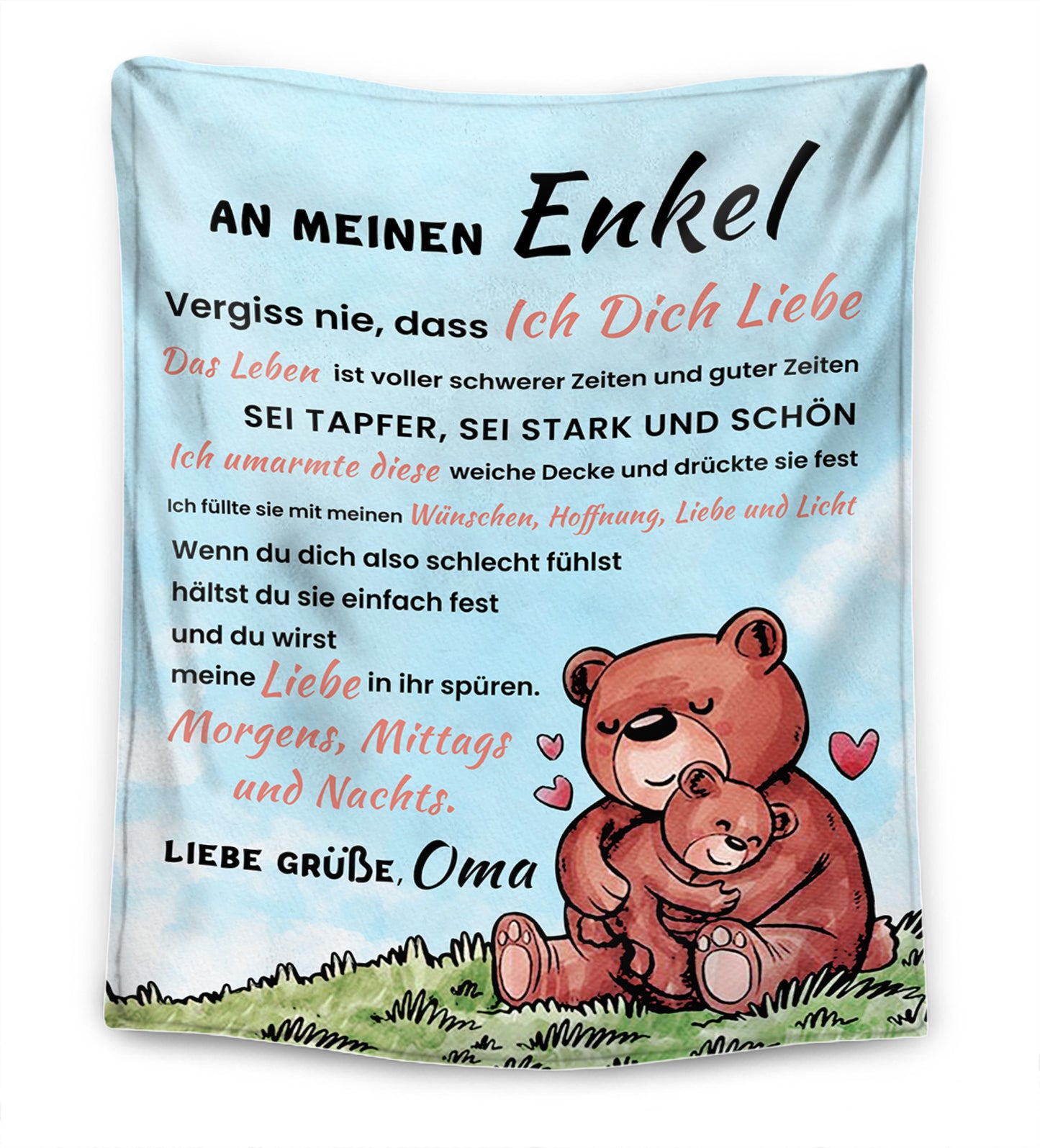 Süßer Bär - Oma für meine Enkelin/Enkel Premium Decke™