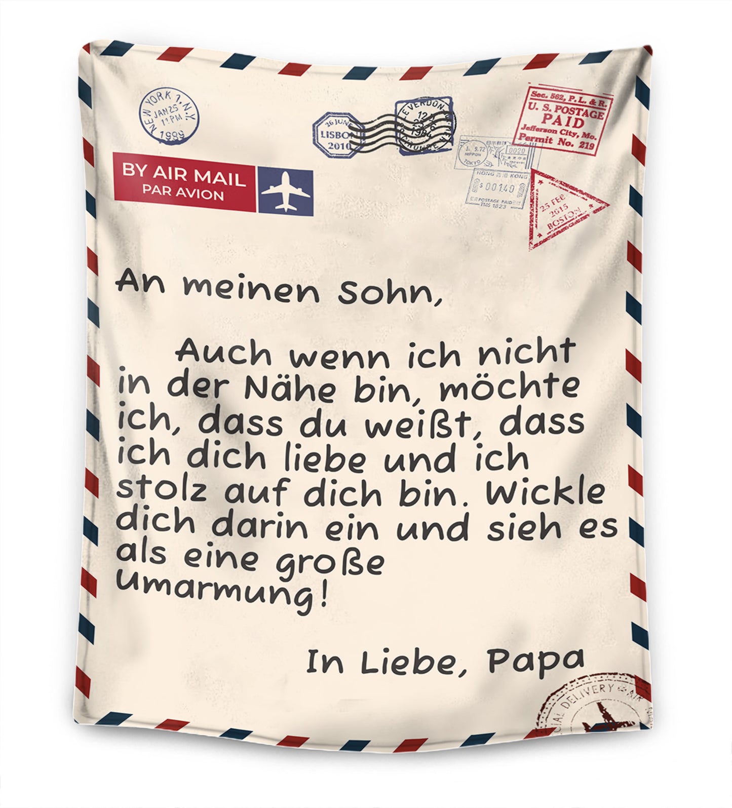 Vater - Für meine Tochter / Für meinen Sohn - Premium Decke™ Ver. 3