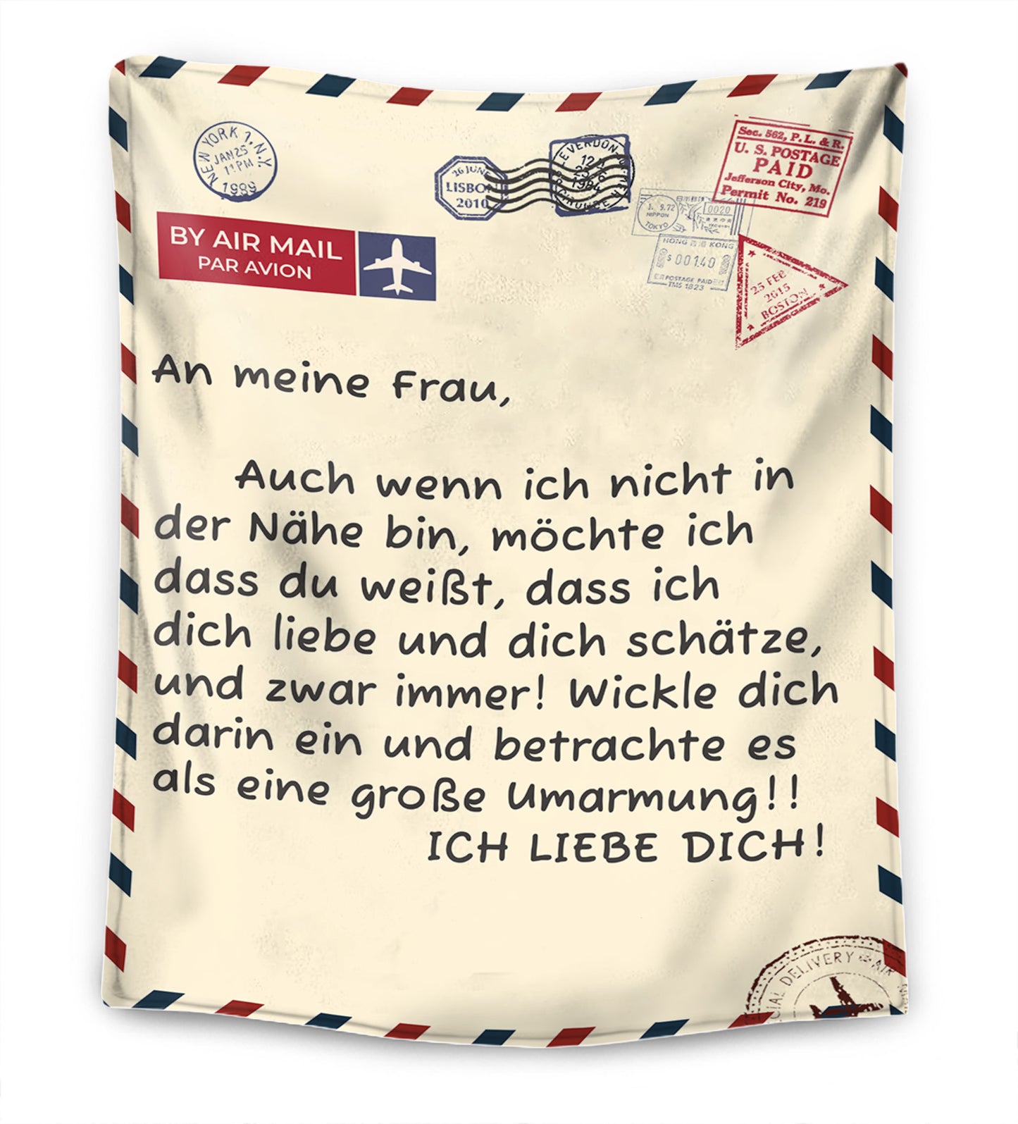 An meine(n) Ehefrau/Ehemann - Premium Decke™ Ver. 3