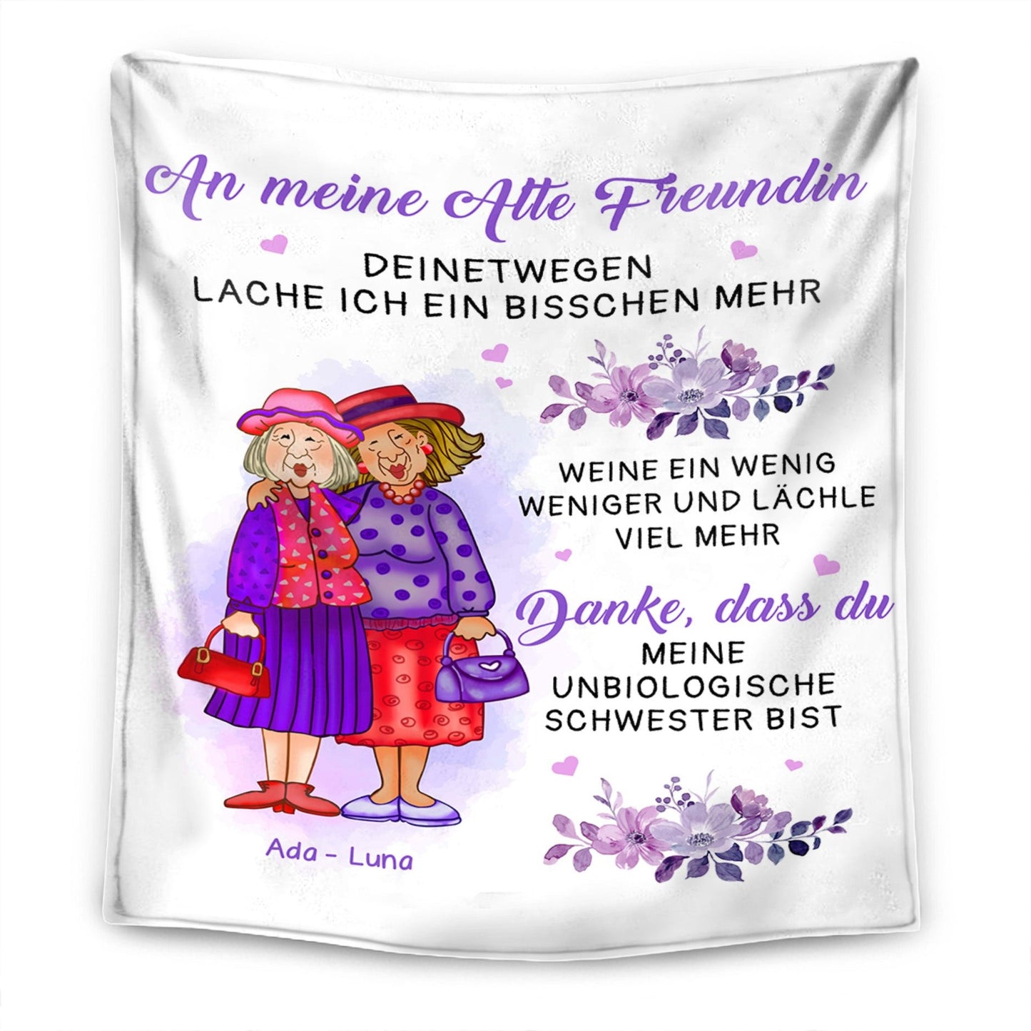 An meine alte Freundin – Personalisierte Premium-Decke™ Ver.2