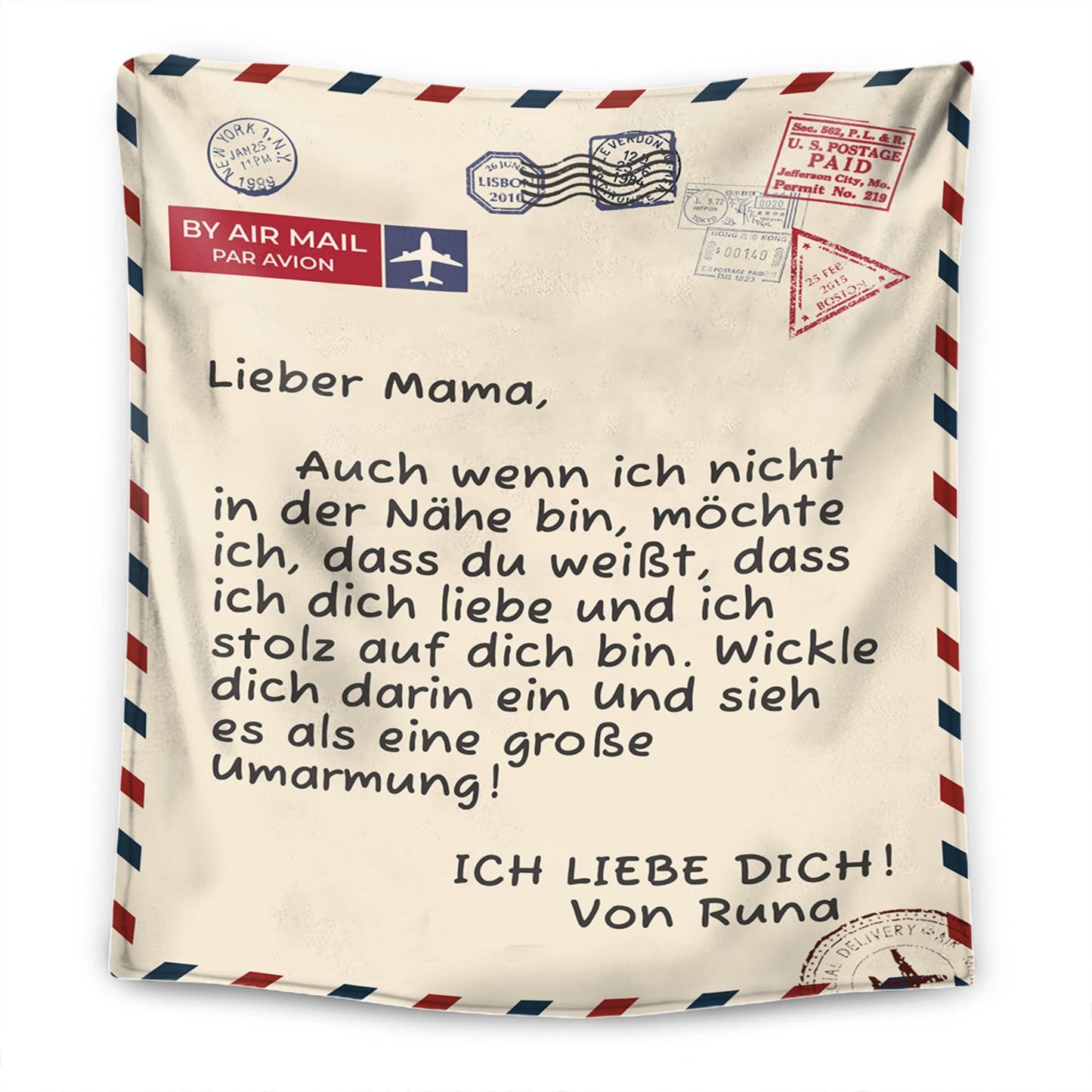 Für meine Mama/meinen Papa - Personalisierte Premium-Decke™ Ver 3