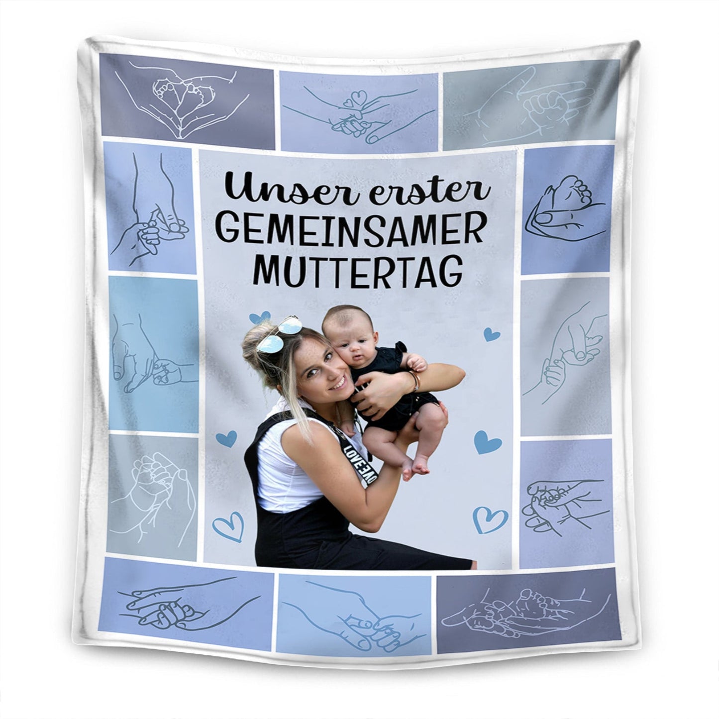 Unser Erster Gemeinsamer Muttertag – Personalisierte Fotodecke Für Frischgebackene Mütter - Muttertag