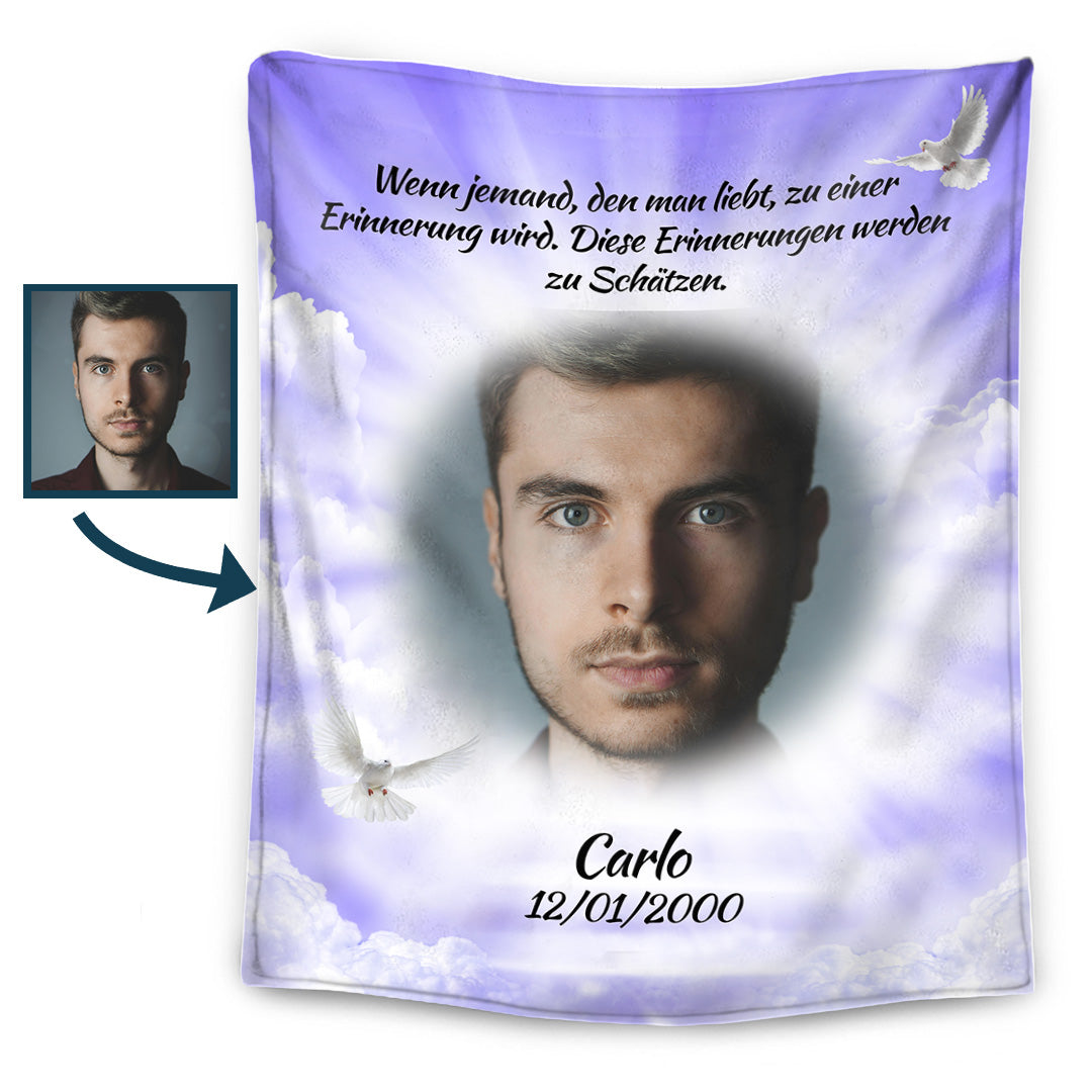 Für einen geliebten Menschen im Himmel - Personalisierte Premium-Decke™