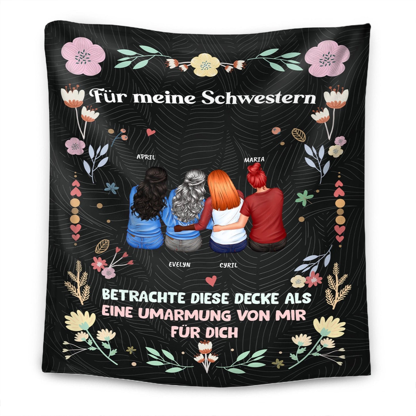 Eine Umarmung Von Mir Für Dich - Für Meine Schwester - Personalisierte Premium-Decke - Ver 1™
