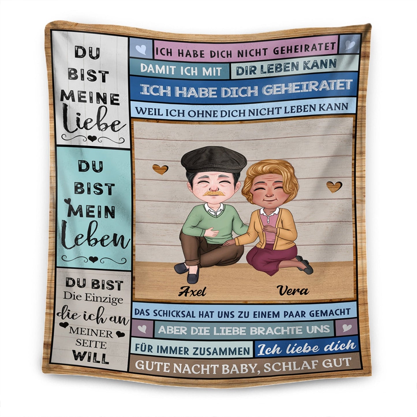 Für meinen Mann/meine Frau - Ich habe dich geheiratet, weil ich ohne dich nicht leben kann - Personalisierte Premium-Decke - Ver 1™