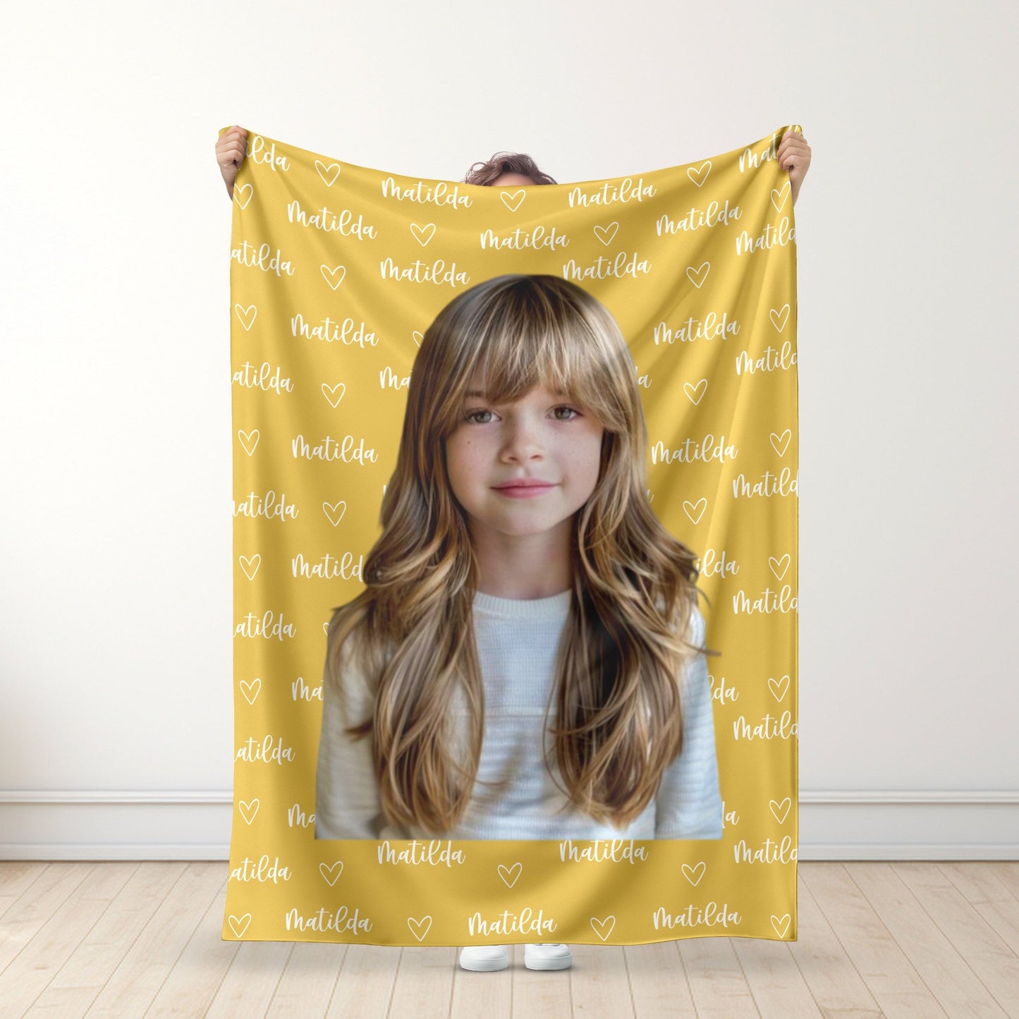 Personalisierte Decke mit Namen & Foto - Geschenk für die Familie - Personalisierte Decke