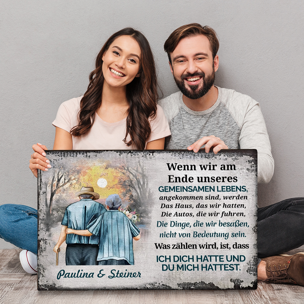Wenn wir gemeinsam am Ende unseres Lebens angekommen sind - Personalisierte Wandkunst für Sie & Ihn