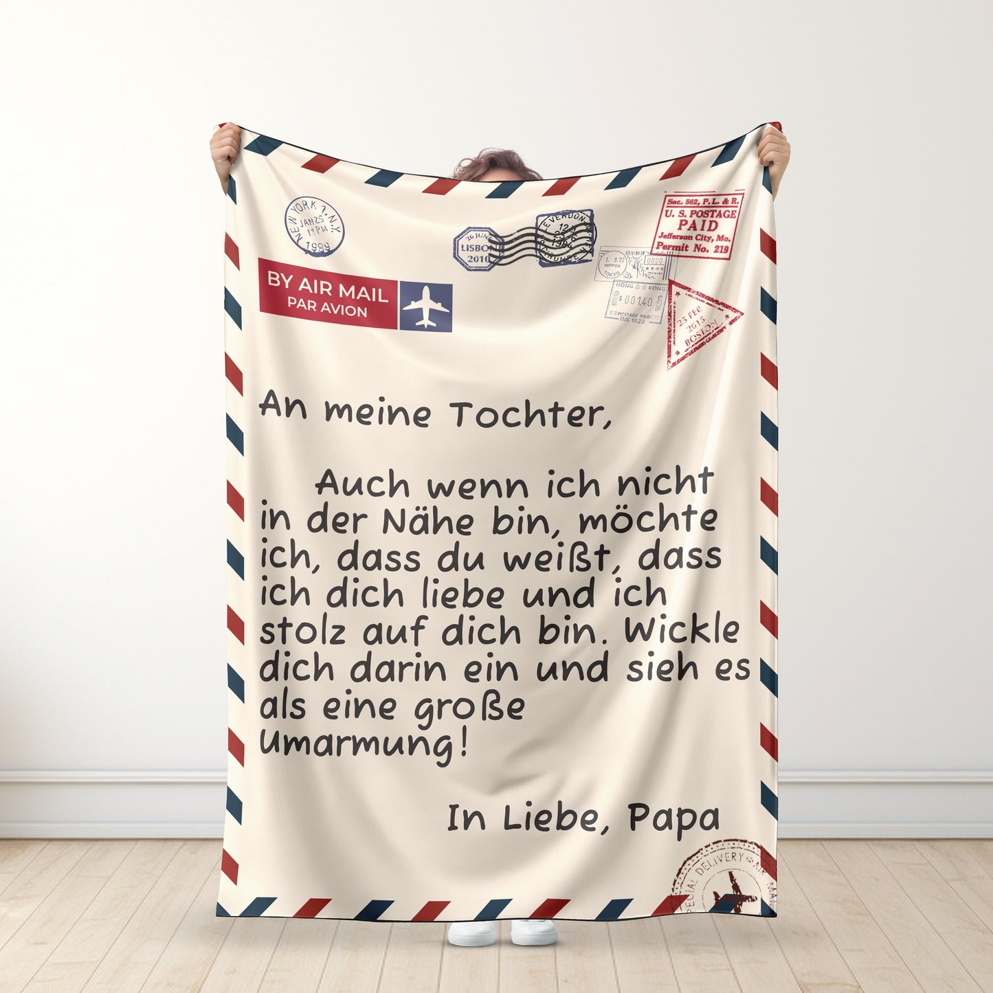 Vater - Für meine Tochter / Für meinen Sohn - Premium Decke™ Ver. 3