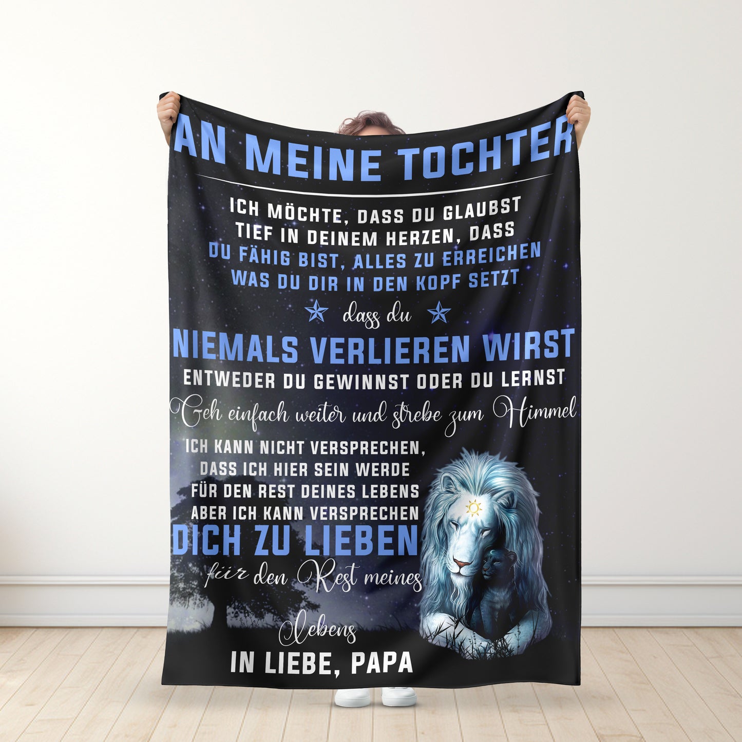 Glaube an dein Herz - Vater an meine Tochter/meinen Sohn Premium Blanket™