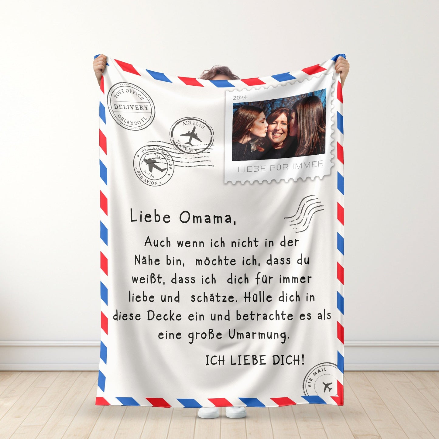 An meine Mutter/Oma - Ich liebe dich Liebesbrief - Personalisierte Decke - Ver 1™