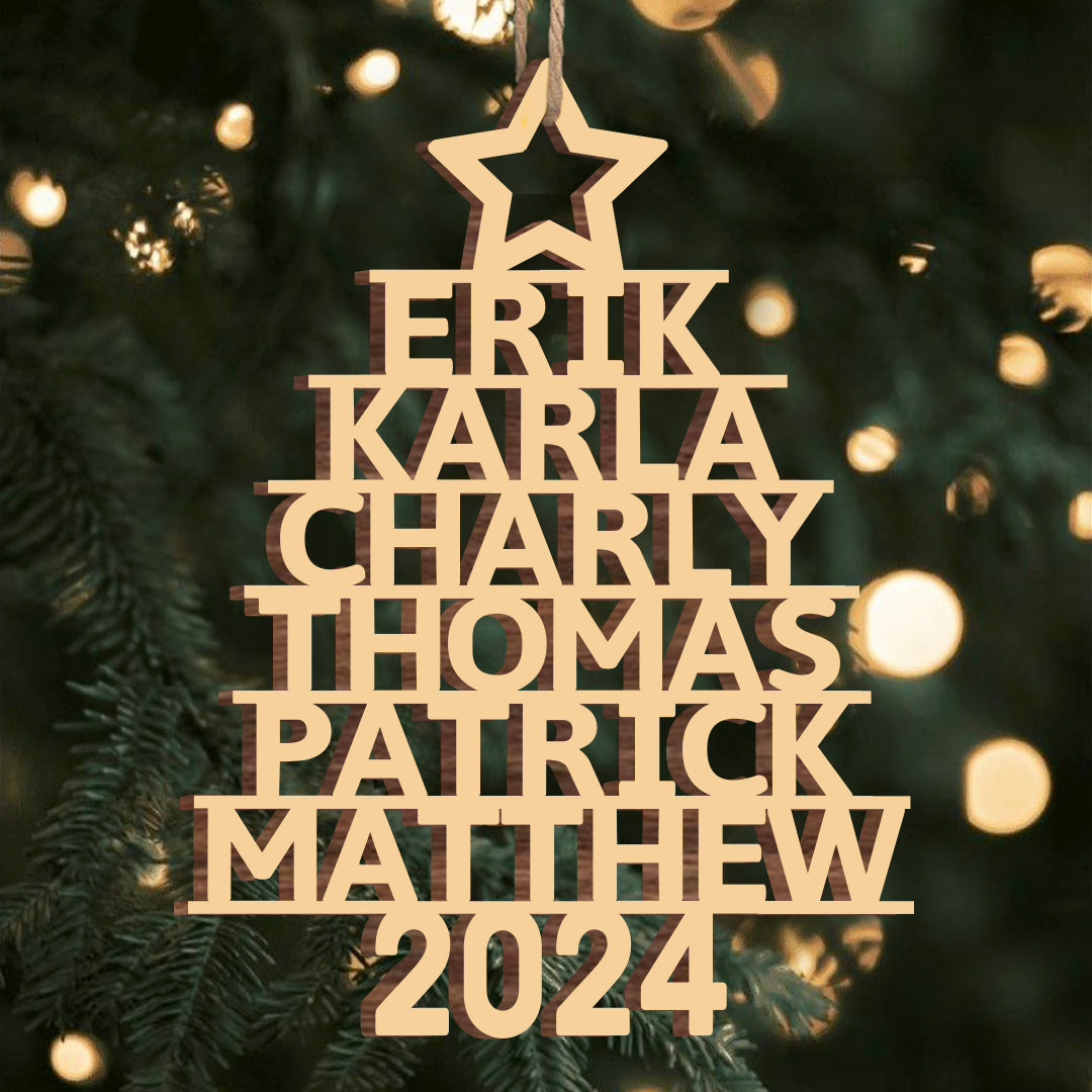 Personalisierter Familienname-Ornament - Individuelles Weihnachtsgeschenk für die Familie