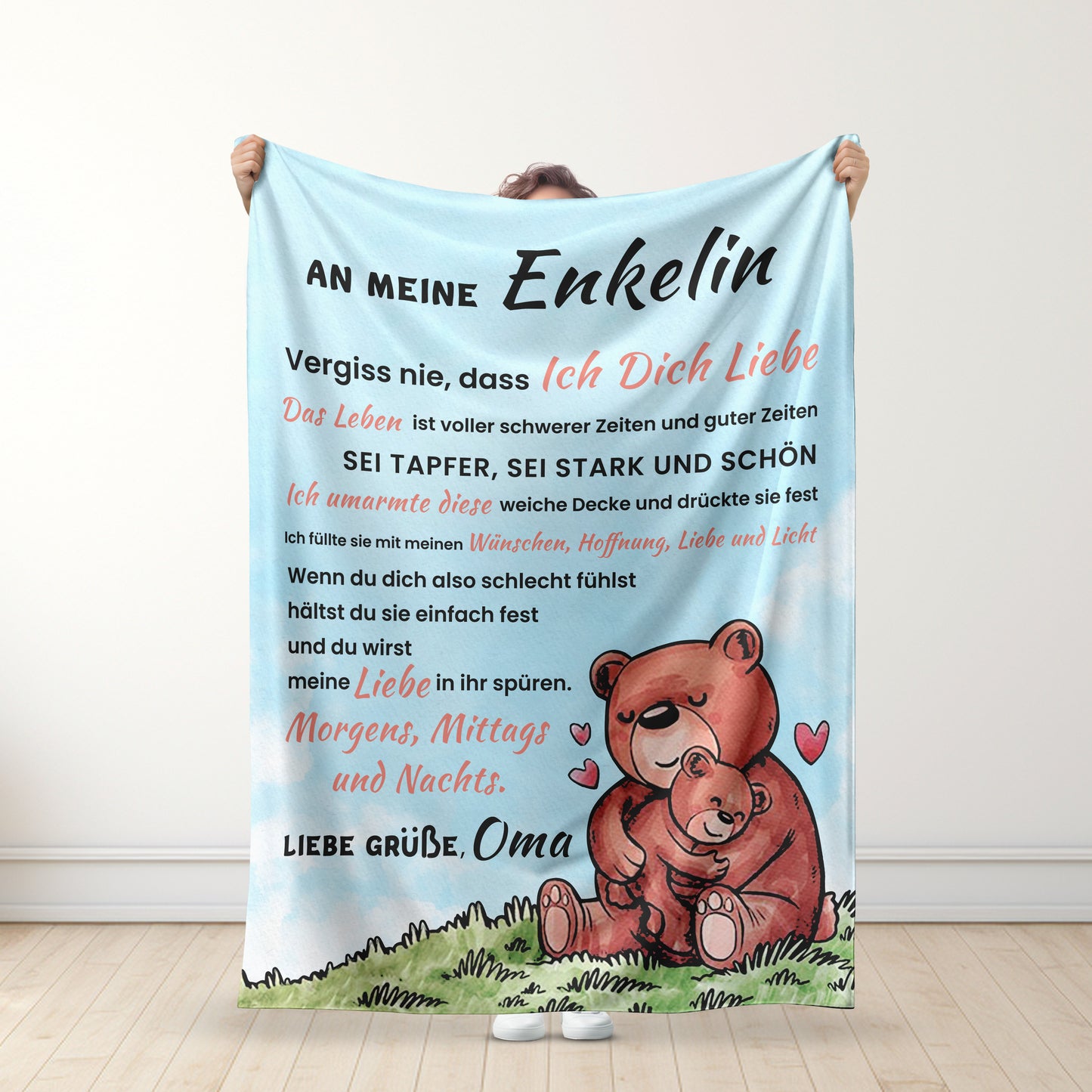 Süßer Bär - Oma für meine Enkelin/Enkel Premium Decke™