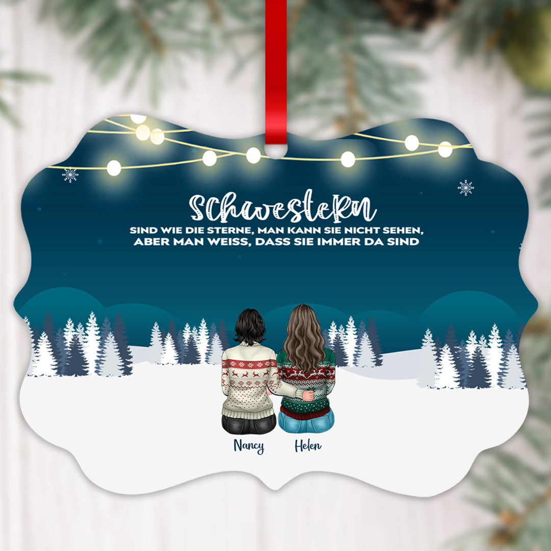 Die Liebe Zwischen Brüdern und Schwestern Ist Für Immer - Personalisiertes Aluminium Ornament™