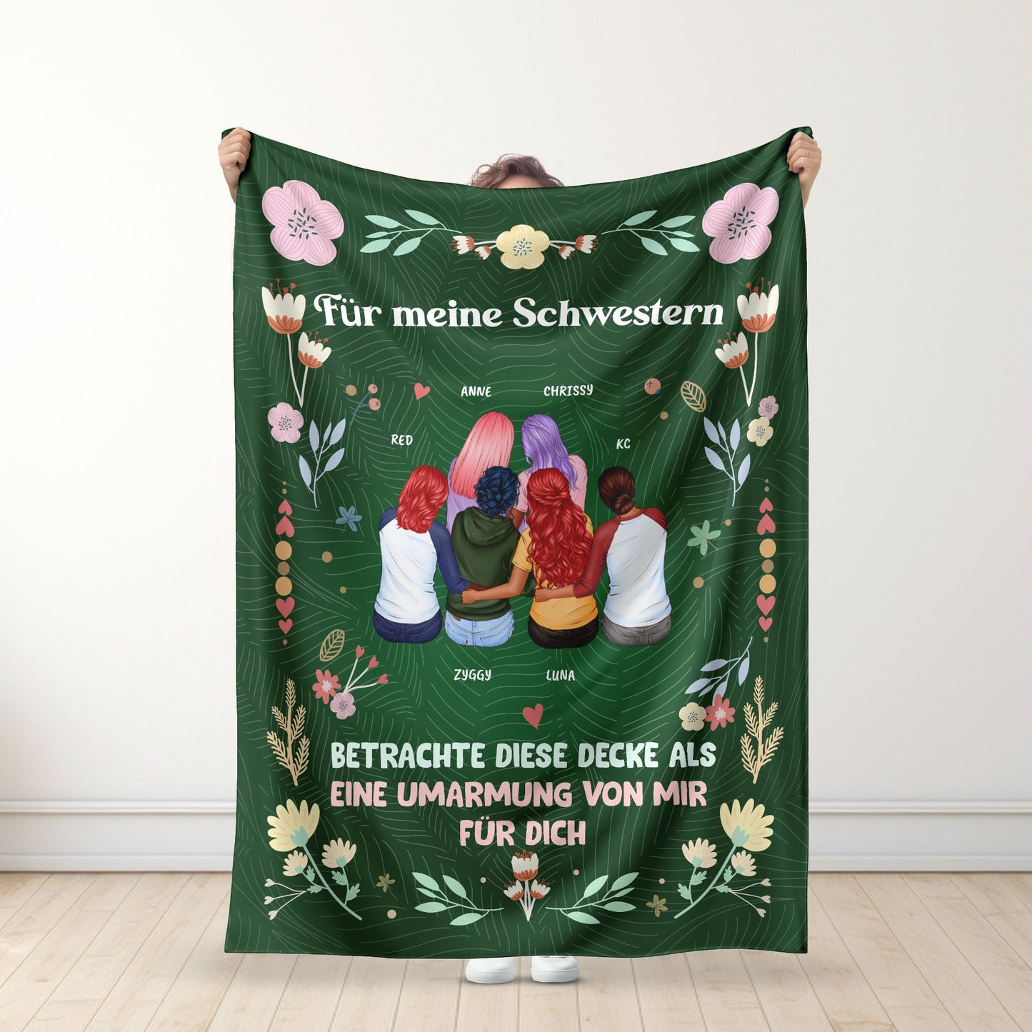 Eine Umarmung Von Mir Für Dich - Für Meine Schwester - Personalisierte Premium-Decke - Ver 1™