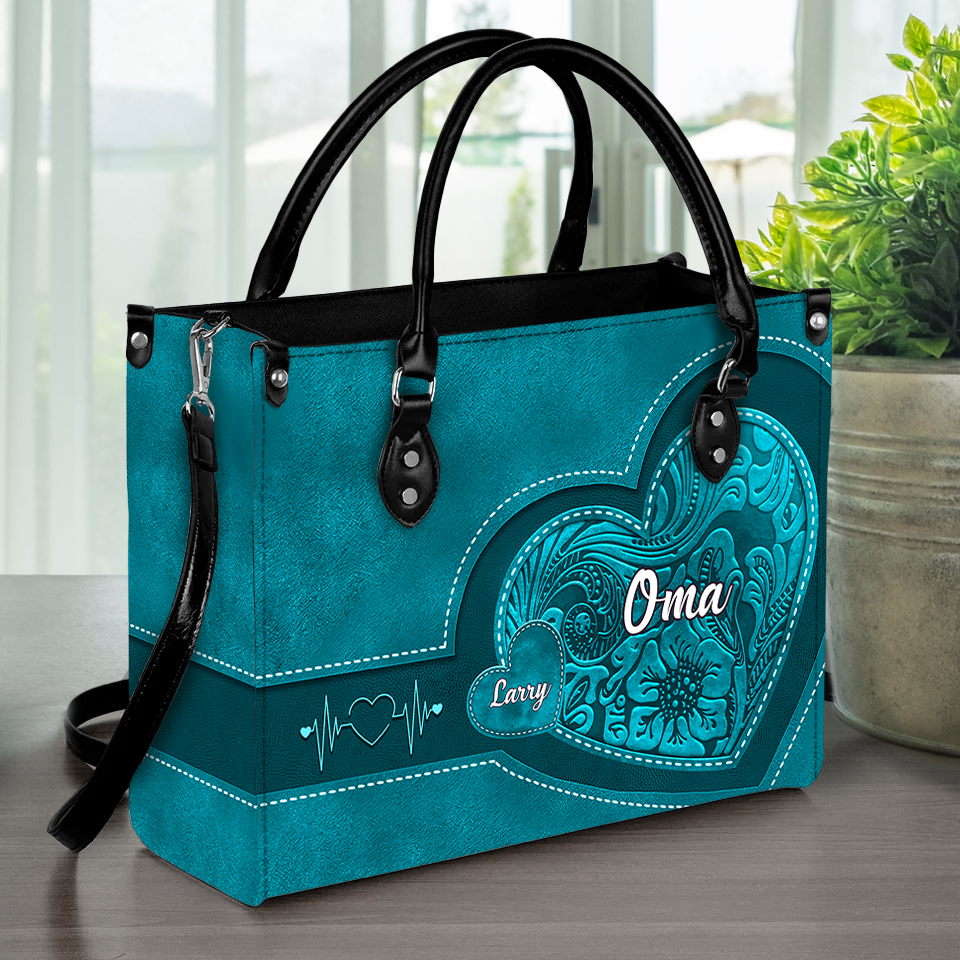 Generationen der Liebe - Persönliche Lederhandtasche für Oma