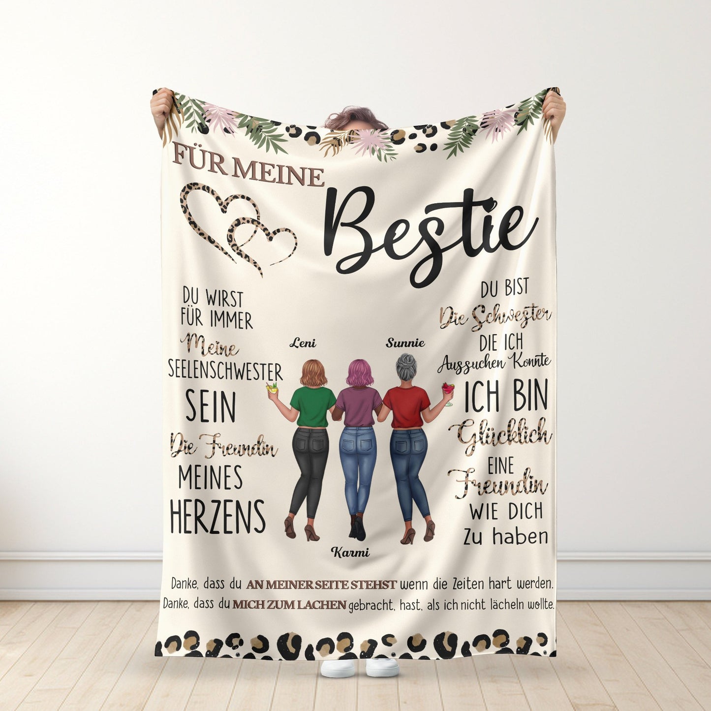 An meine Bestie - Seelenschwester Freundin des Herzens - Personalisierte Premium-Decke - Ver 2™