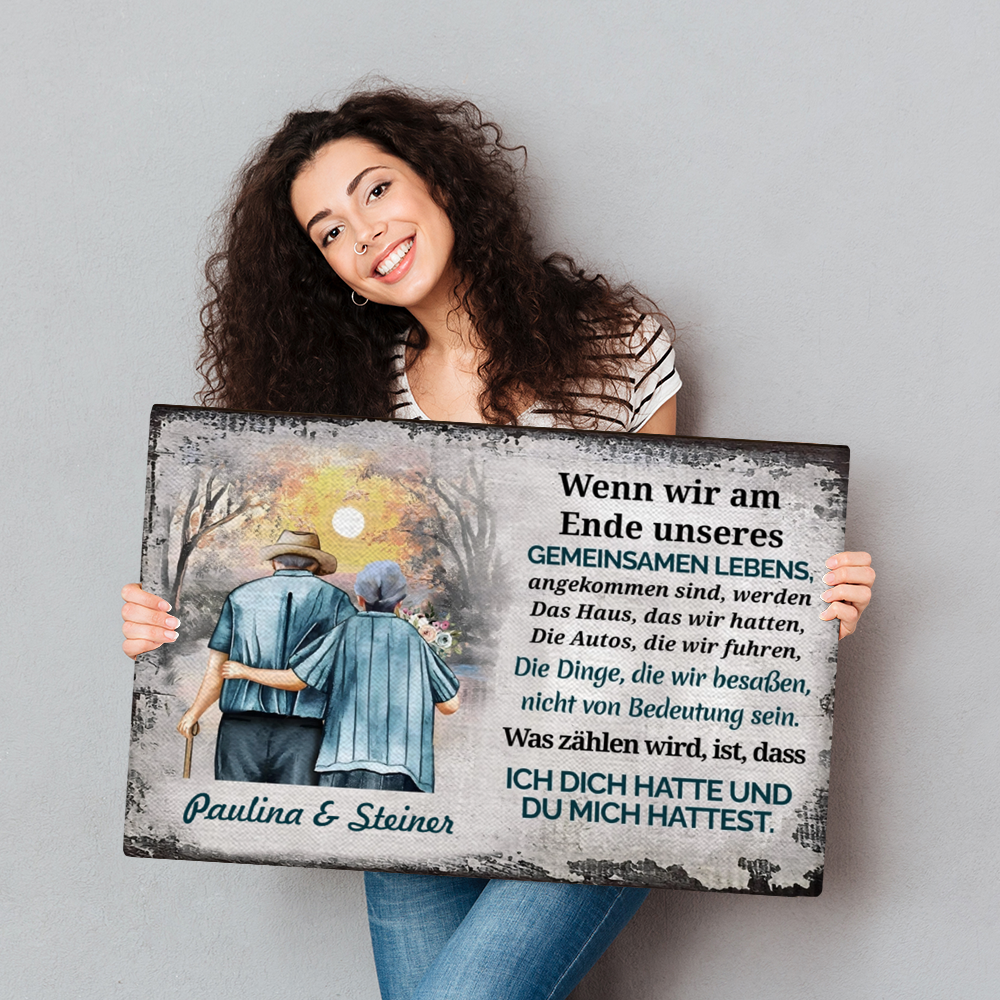 Wenn wir gemeinsam am Ende unseres Lebens angekommen sind - Personalisierte Wandkunst für Sie & Ihn