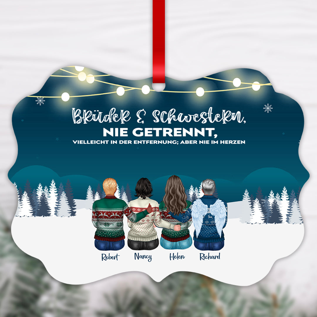 Die Liebe Zwischen Brüdern und Schwestern Ist Für Immer - Personalisiertes Aluminium Ornament™