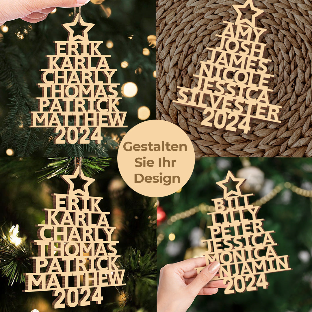 Personalisierter Familienname-Ornament - Individuelles Weihnachtsgeschenk für die Familie