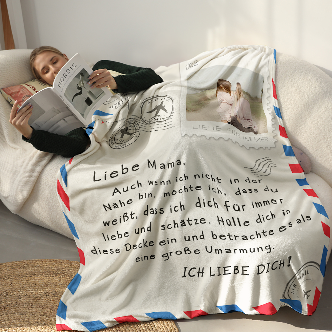 An meine Mutter/Oma - Ich liebe dich Liebesbrief - Personalisierte Decke - Ver 1™