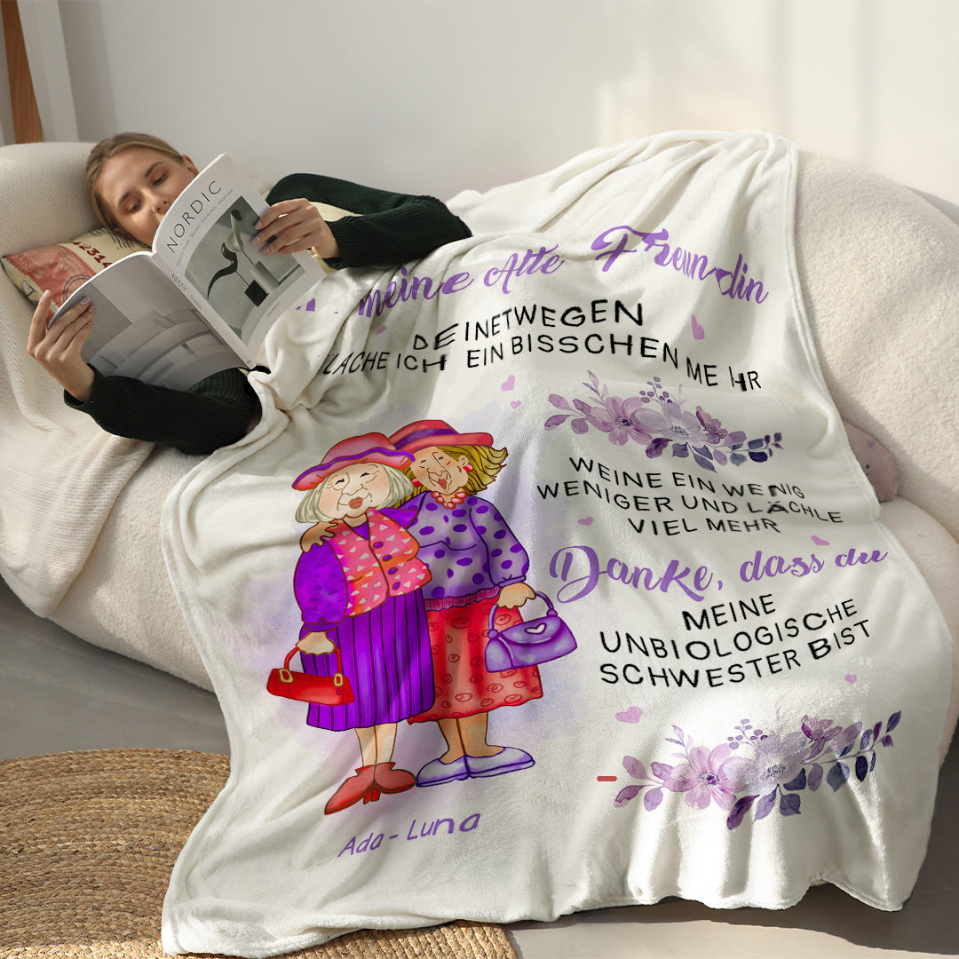 An meine alte Freundin – Personalisierte Premium-Decke™ Ver.2