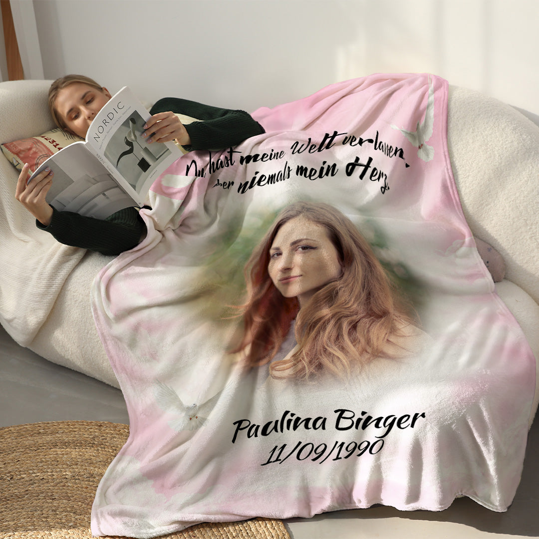 Für einen geliebten Menschen im Himmel - Personalisierte Premium-Decke™