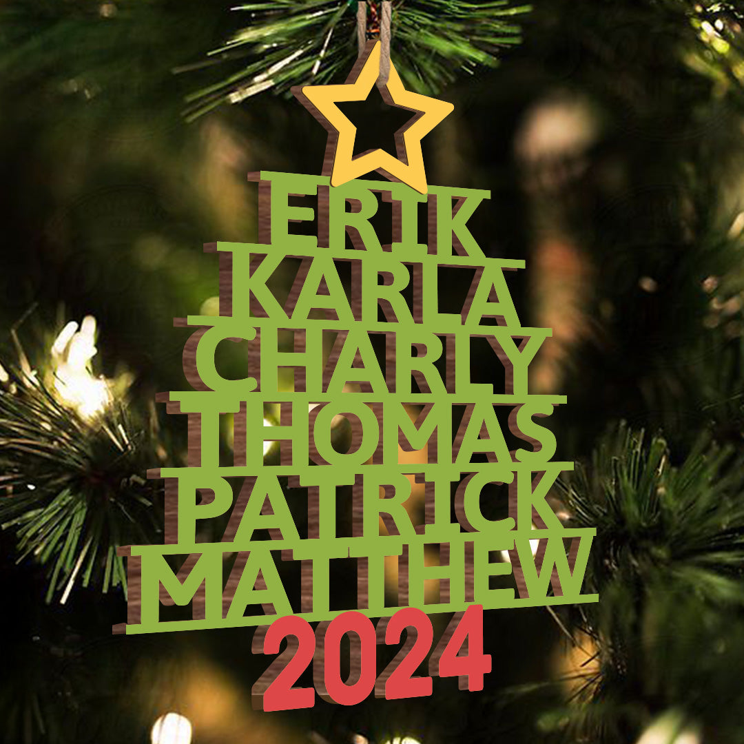 Personalisierter Familienname-Ornament - Individuelles Weihnachtsgeschenk für die Familie