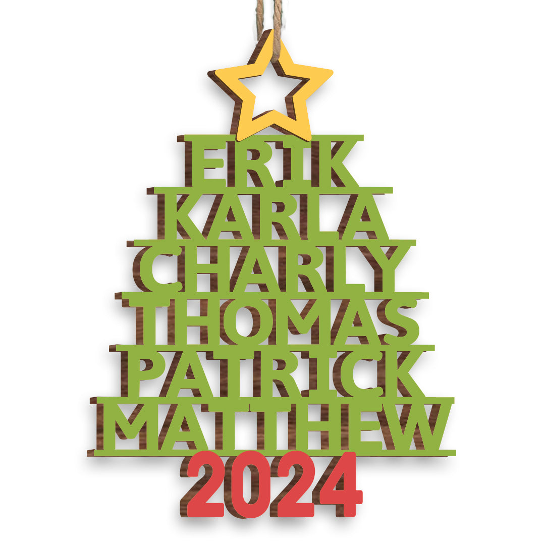 Personalisierter Familienname-Ornament - Individuelles Weihnachtsgeschenk für die Familie
