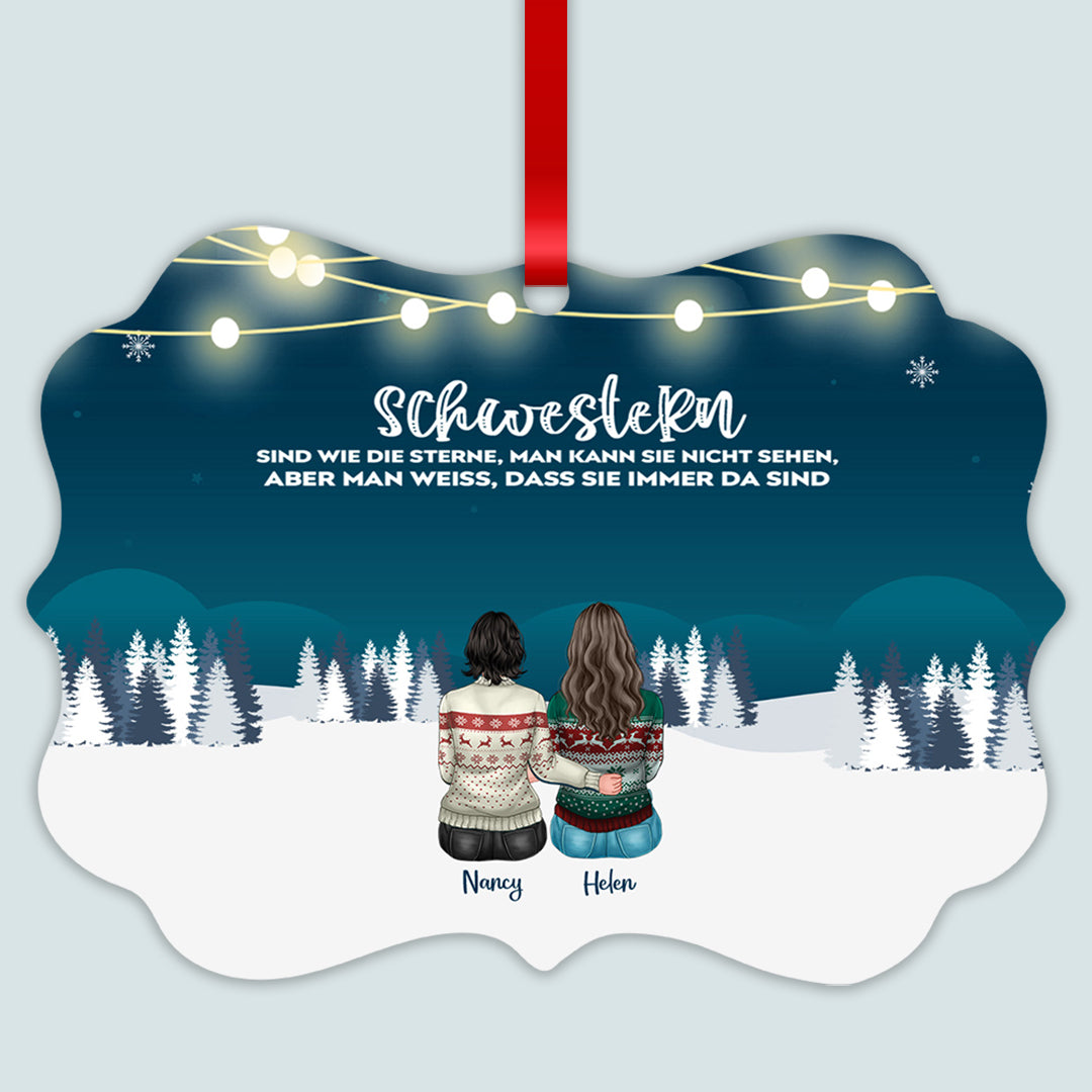Die Liebe Zwischen Brüdern und Schwestern Ist Für Immer - Personalisiertes Aluminium Ornament™