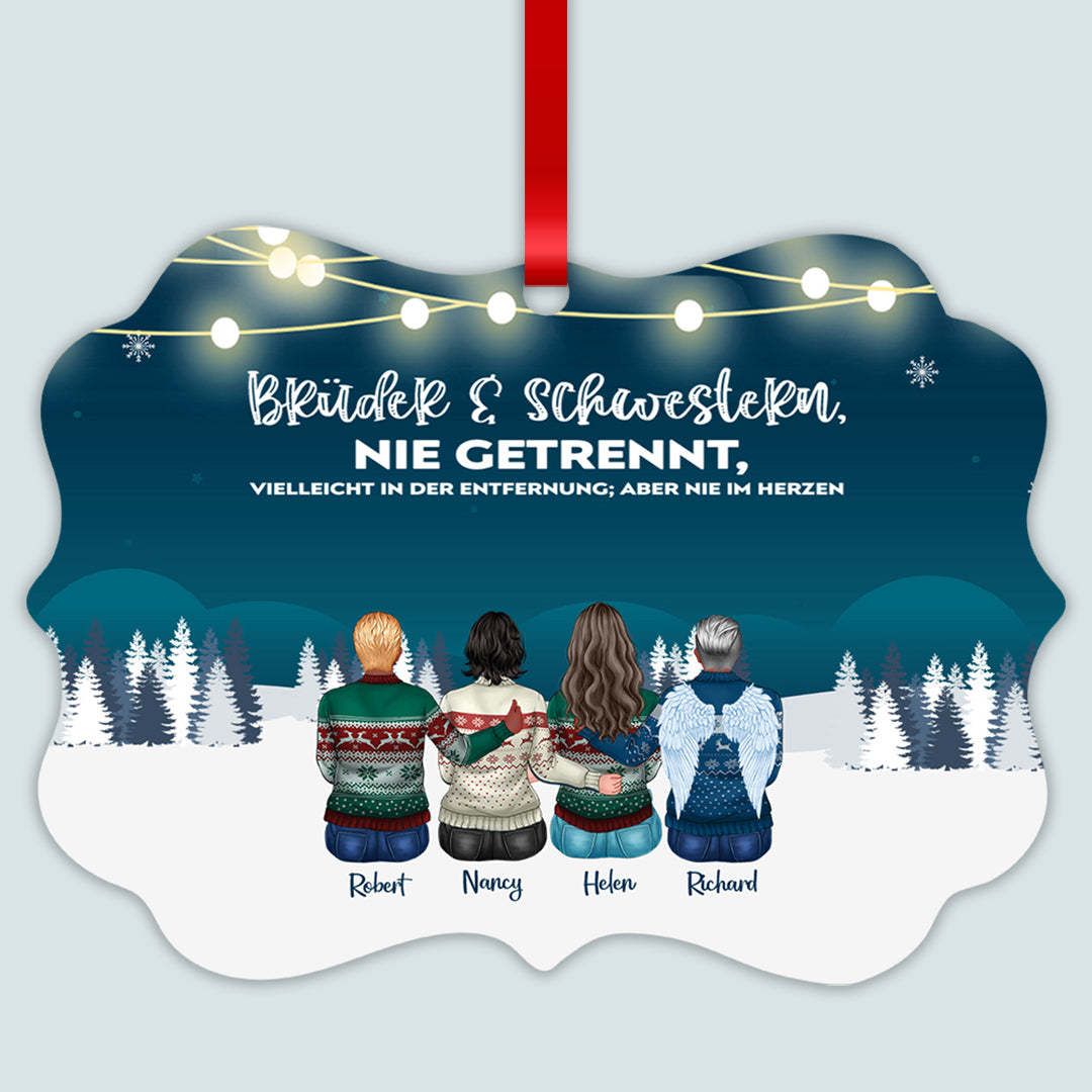 Die Liebe Zwischen Brüdern und Schwestern Ist Für Immer - Personalisiertes Aluminium Ornament™