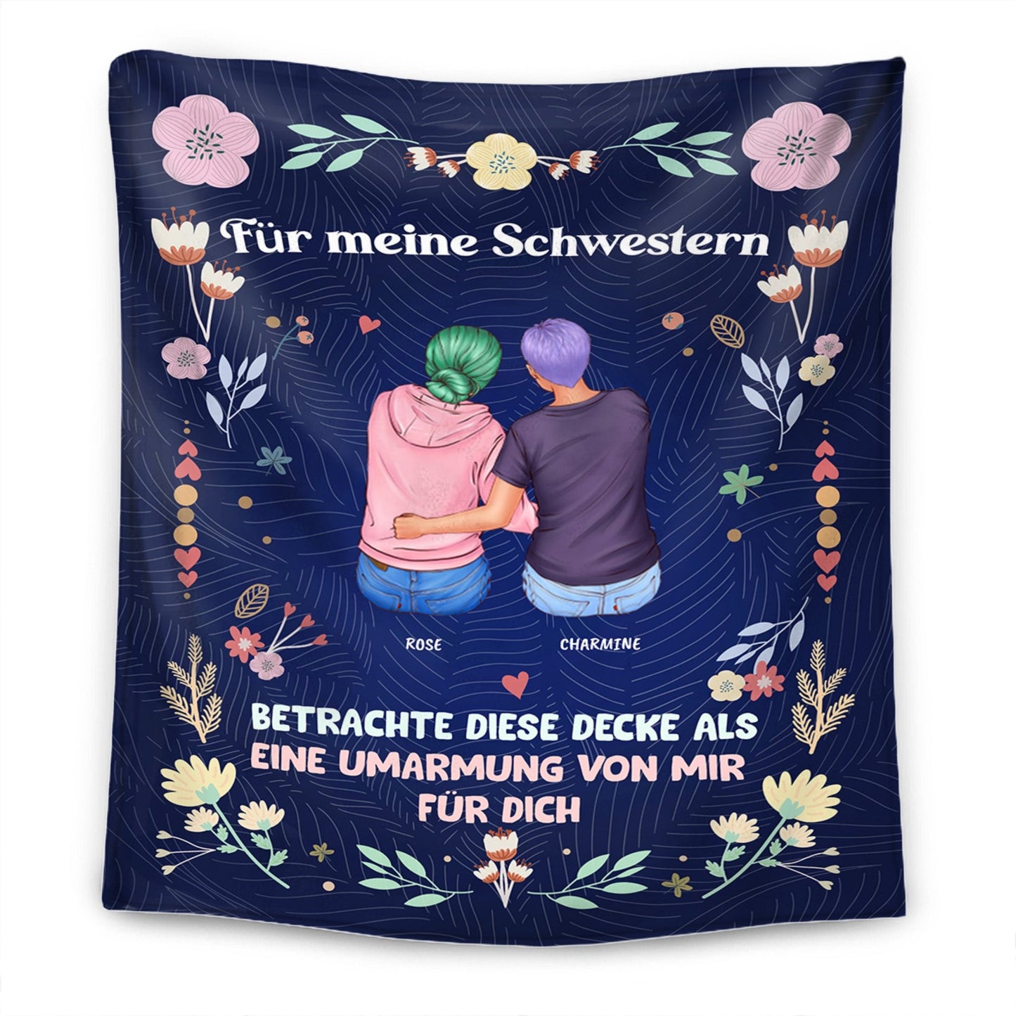 Eine Umarmung Von Mir Für Dich - Für Meine Schwester - Personalisierte Premium-Decke - Ver 1™