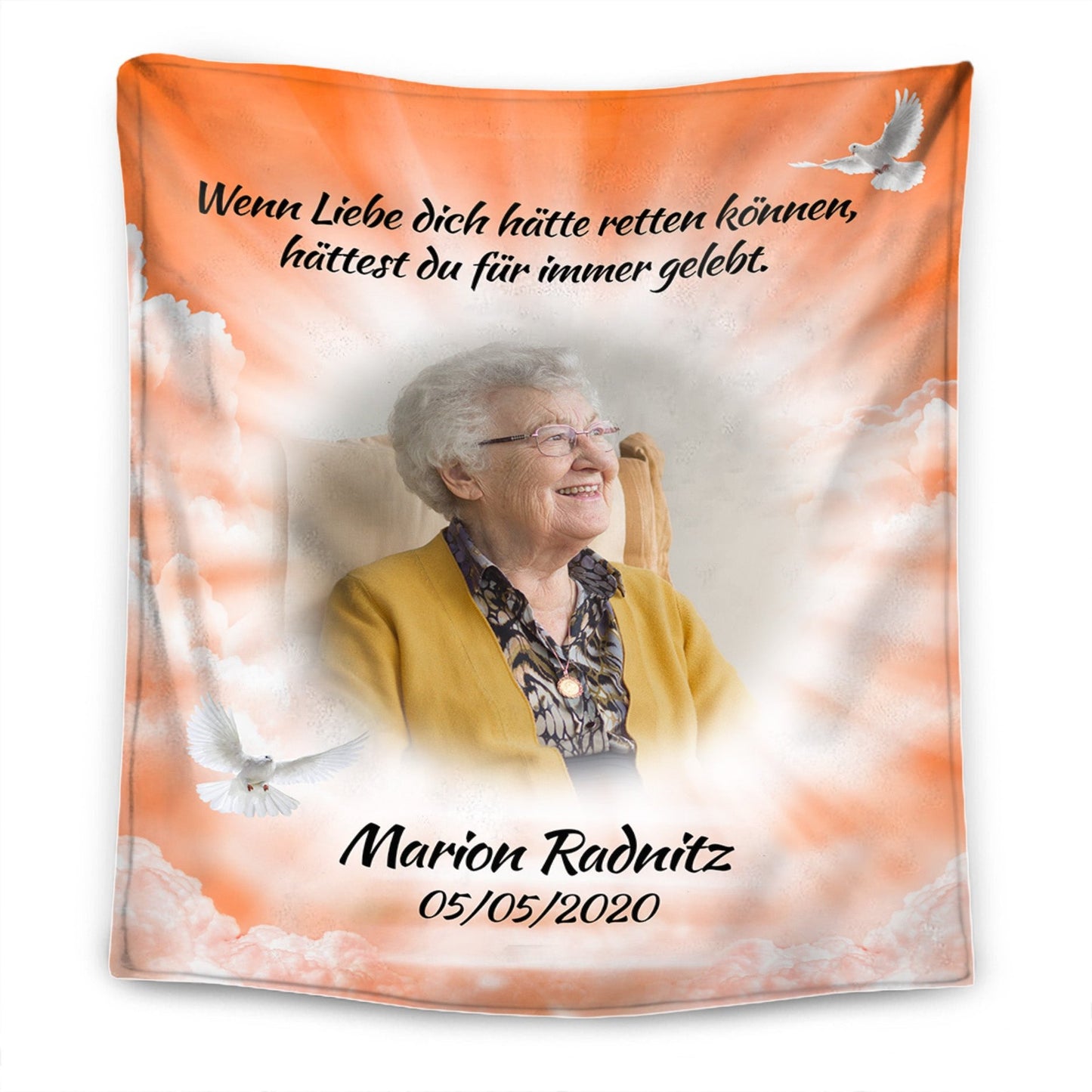 Für einen geliebten Menschen im Himmel - Personalisierte Premium-Decke™