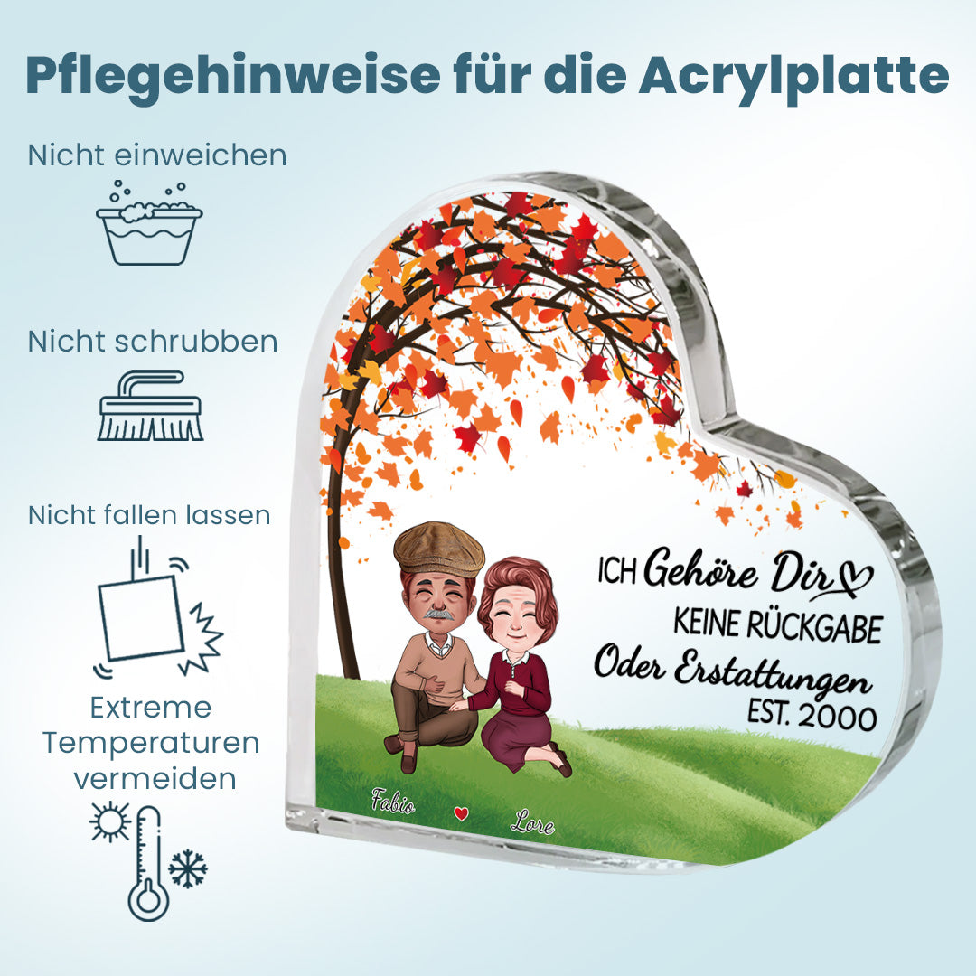 Zusammen Seit - Geschenk für Paare - Personalisierte Herzförmige Acrylplatte