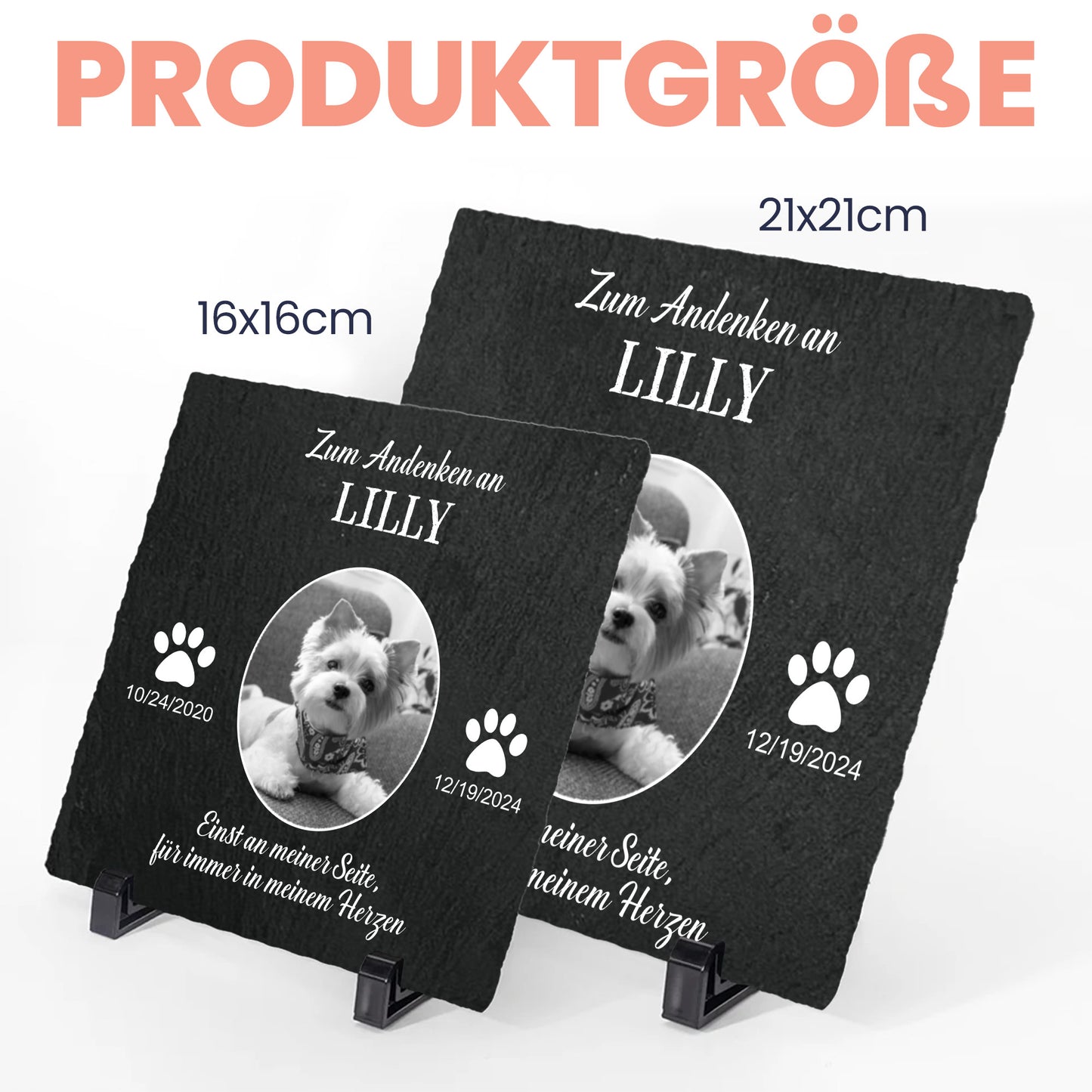 Geschenk zum Gedenken an Haustiere – Beste Freunde werden niemals vergessen – Personalisierter quadratischer Gedenkstein