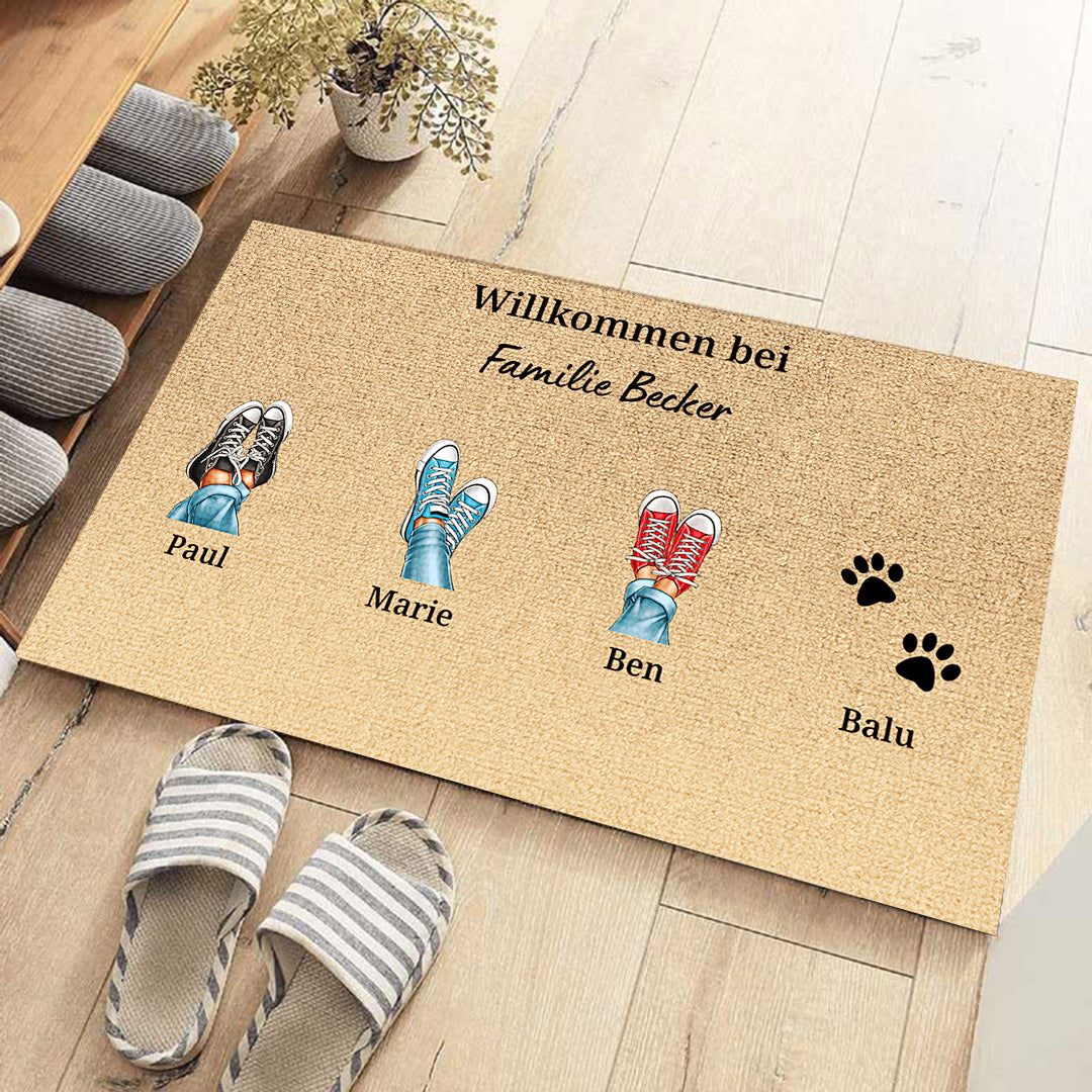 Eure Sneaker - Geschenk für Familie und Haustierbesitzer - Personalisierte Fußmatte