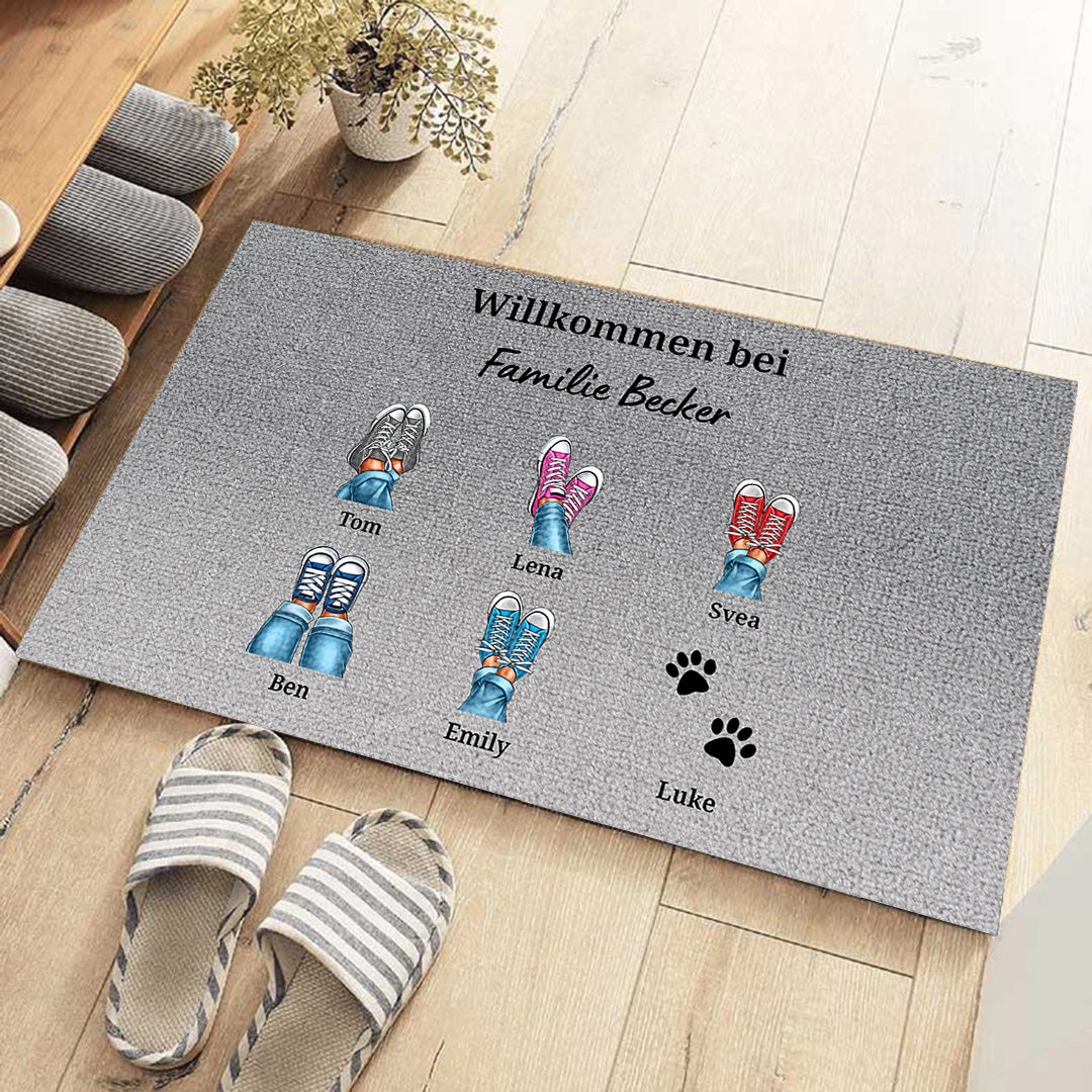 Eure Sneaker - Geschenk für Familie und Haustierbesitzer - Personalisierte Fußmatte