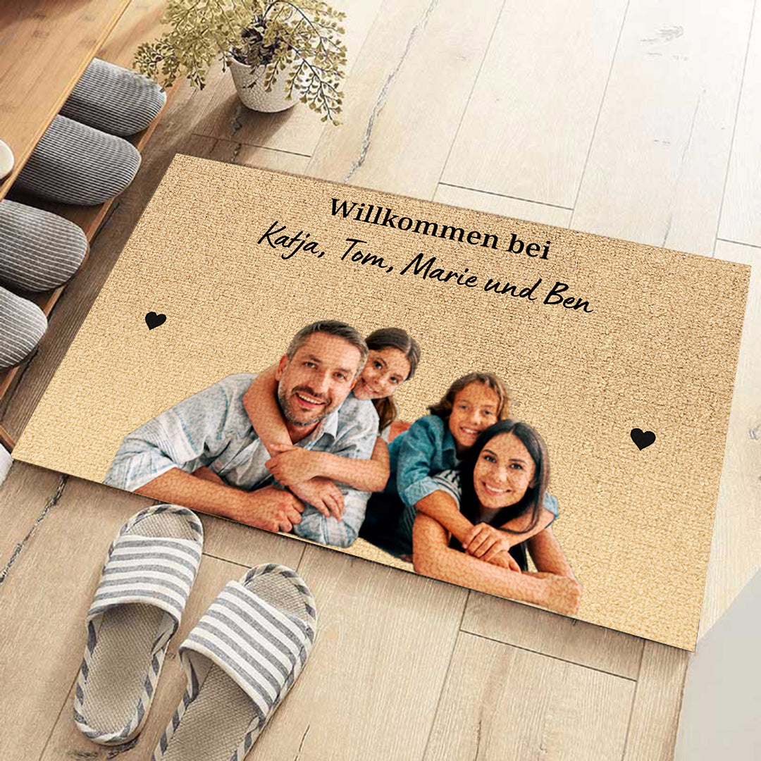 Personalisierte Fußmatte Geschenk für deine Familie mit Foto & Text