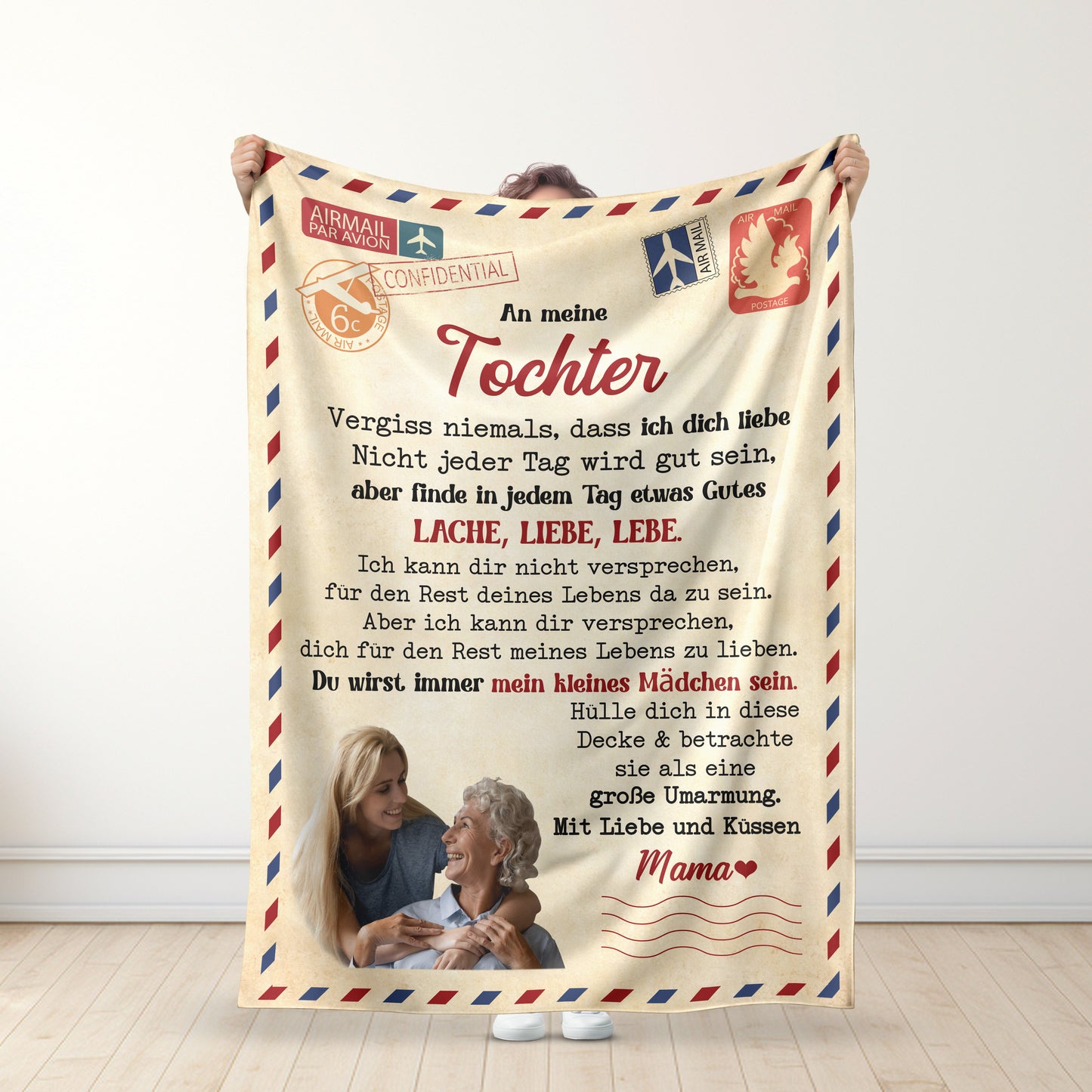 An meine Tochter - Vergiss Niemals Dass - Personalisierte Premium-Decke™