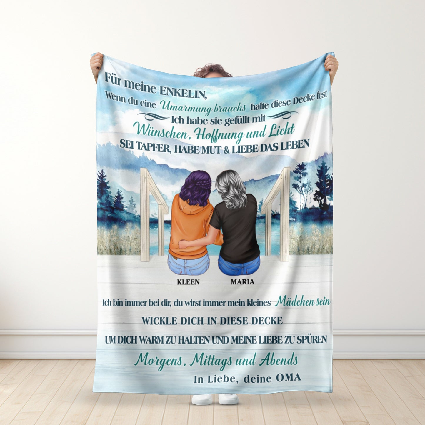 Für meine Enkelin - Halte diese Decke fest - Personalisierte Premium-Decke™