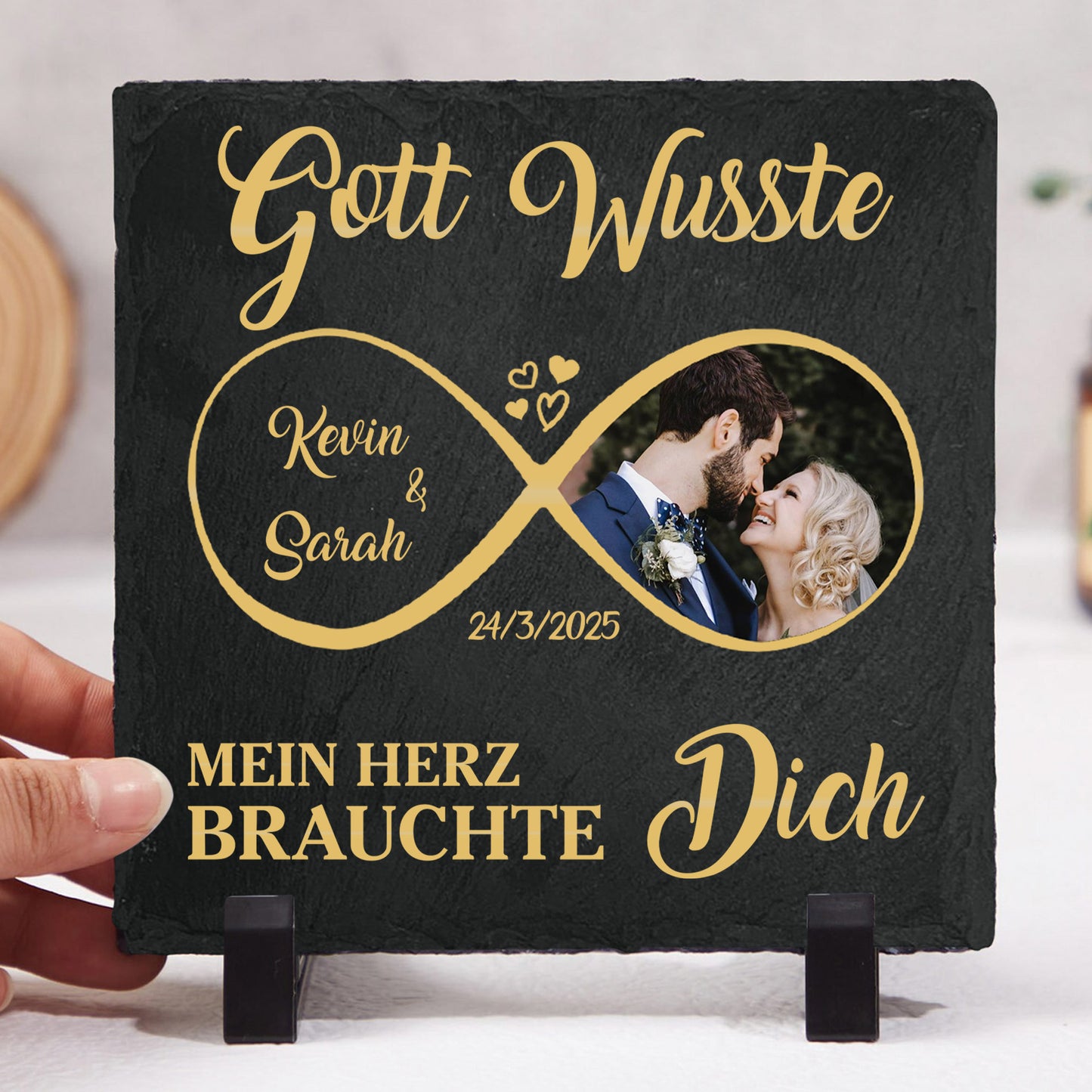 Geschenk für Verliebte – Alles an mir liebt alles an dir – Personalisierter quadratischer Stein