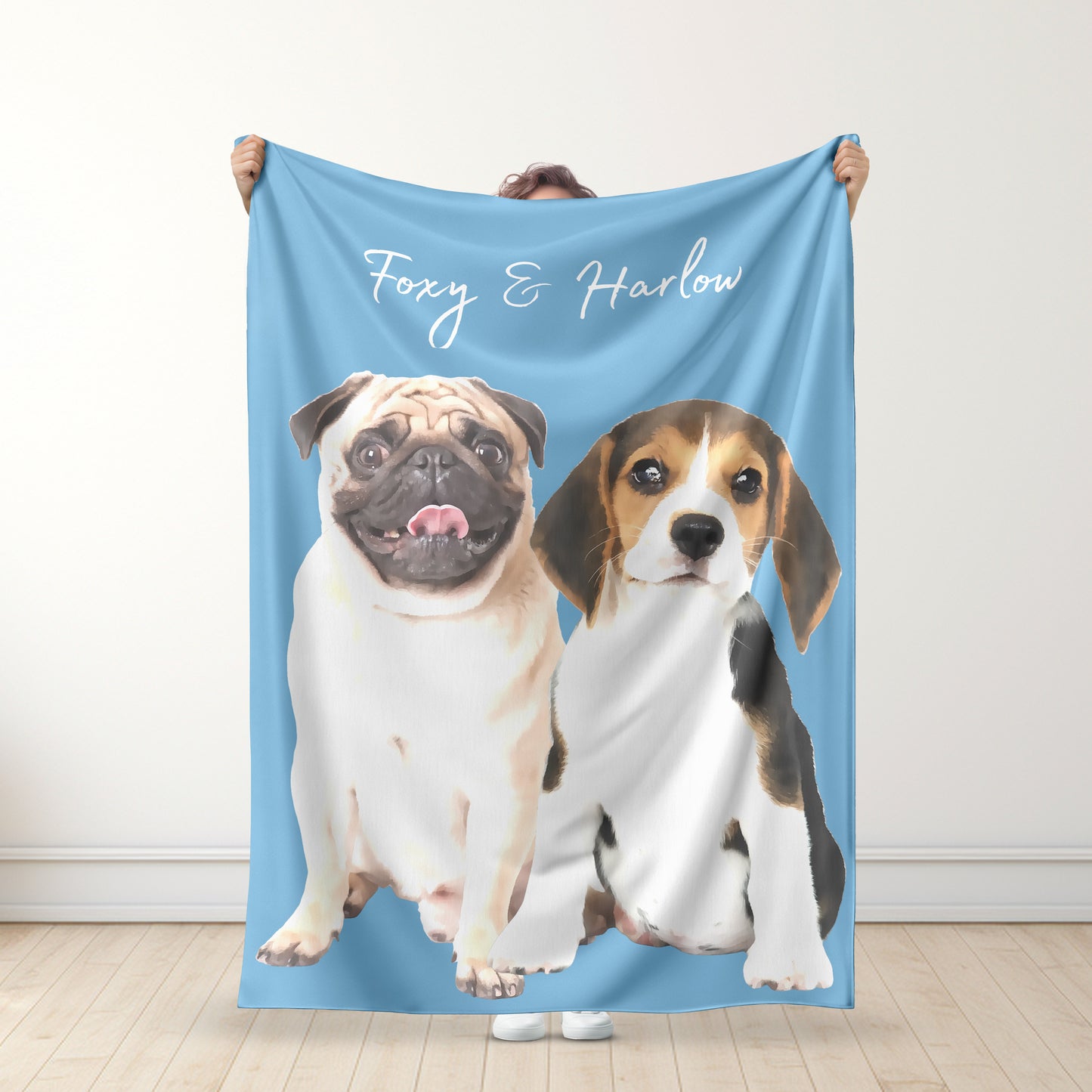 Geschenk für Tierbesitzer – Haustierporträt – Personalisierte Premium-Decke