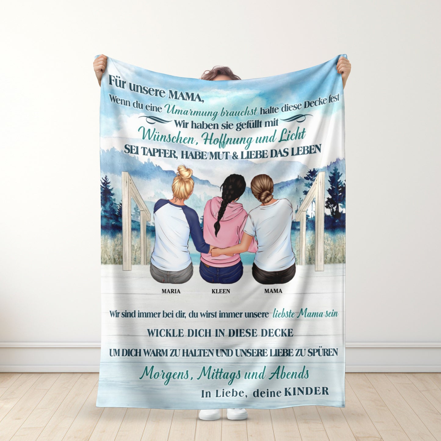 Für meine Mama - Halte diese Decke fest - Personalisierte Premium-Decke™