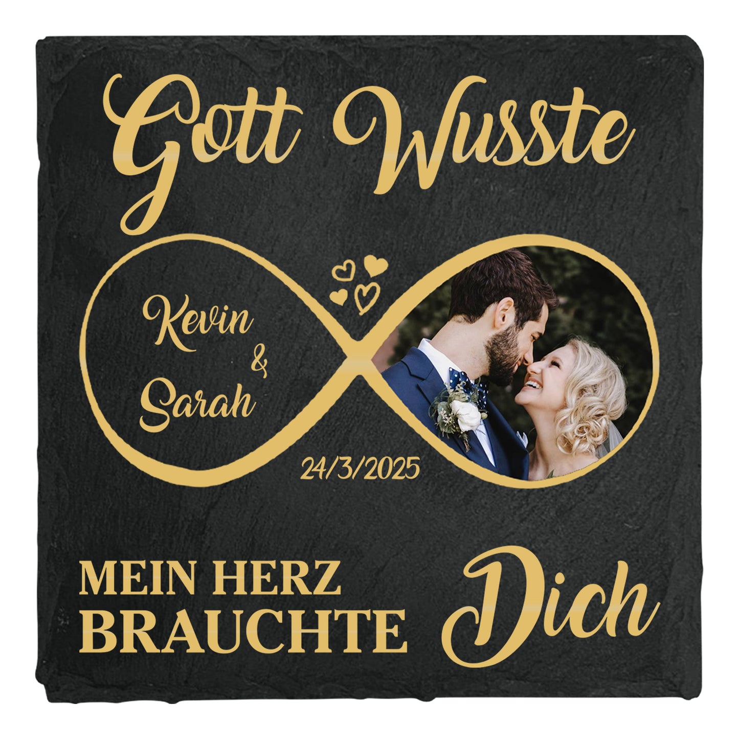 Geschenk für Verliebte – Alles an mir liebt alles an dir – Personalisierter quadratischer Stein