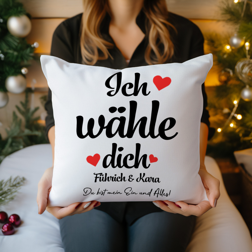 Geschenk für Paare - Ich Wähle Dich - Personalisiertes Kissen