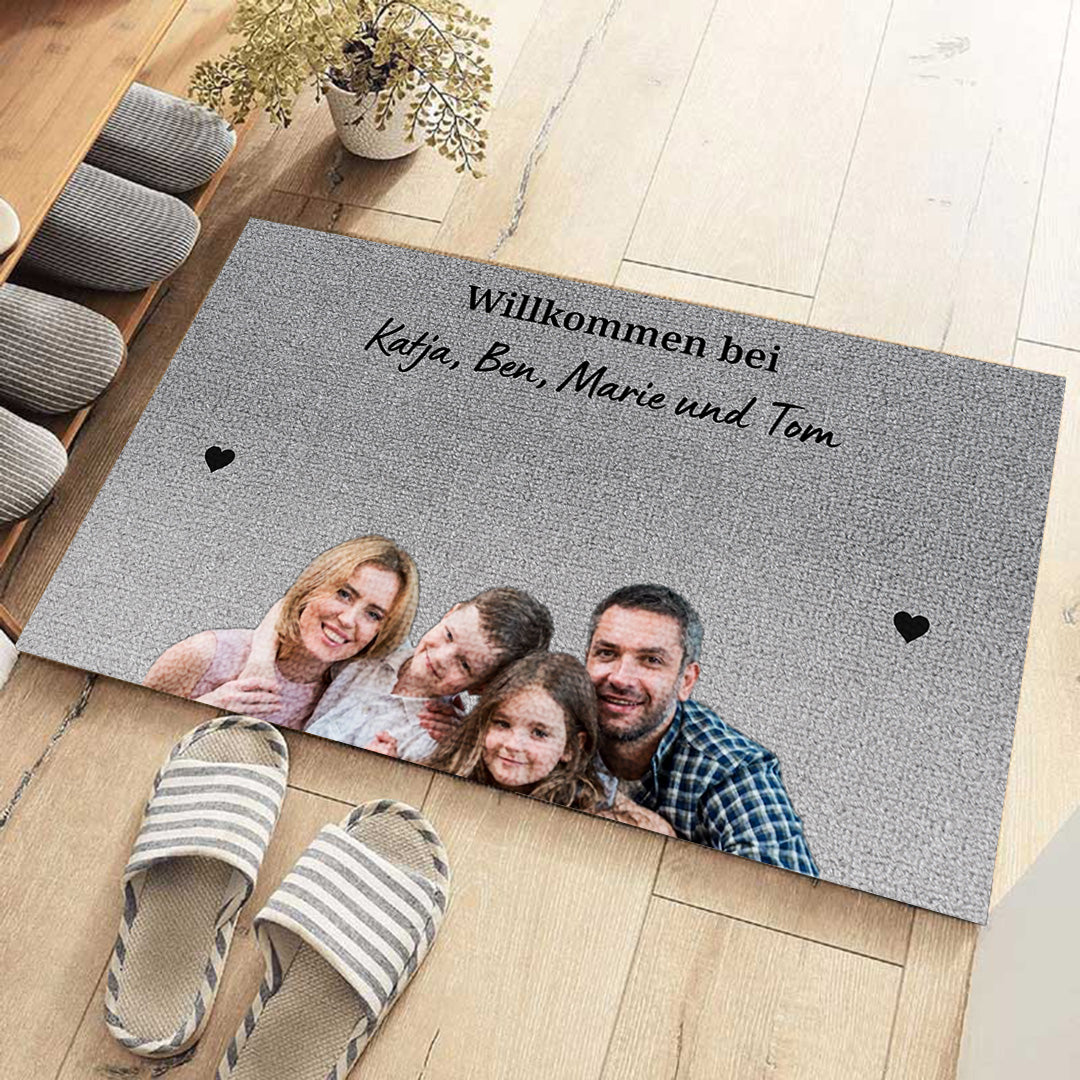 Personalisierte Fußmatte Geschenk für deine Familie mit Foto & Text