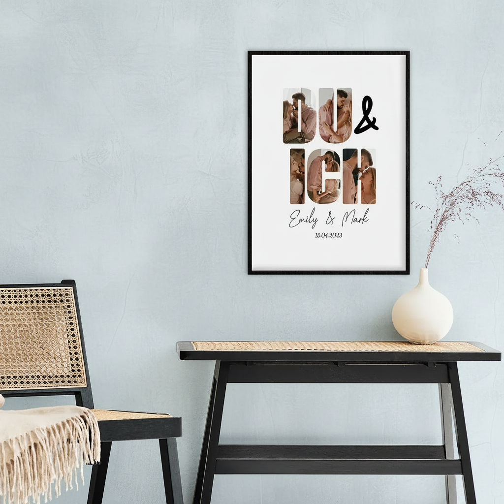 Geschenk für Paare - Du & Ich - Personalisierte Wandkunst