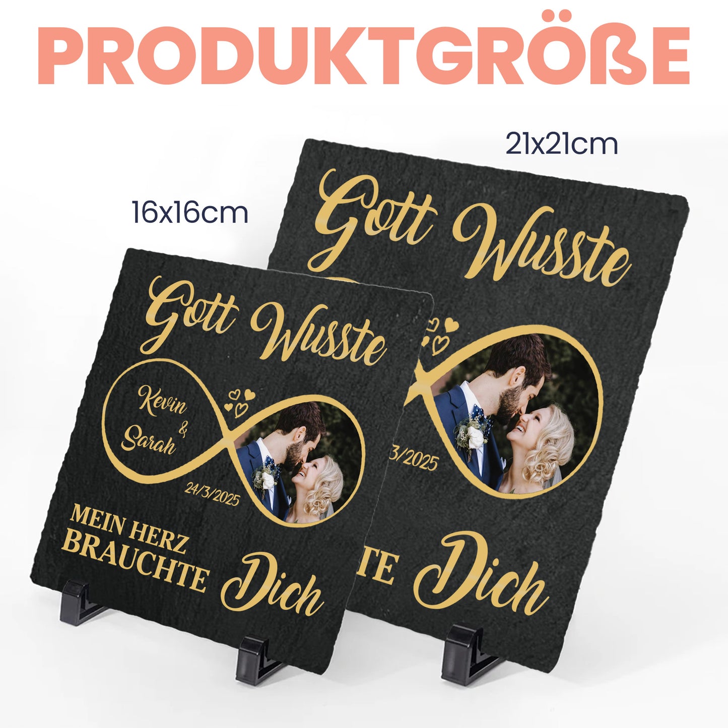 Geschenk für Verliebte – Alles an mir liebt alles an dir – Personalisierter quadratischer Stein