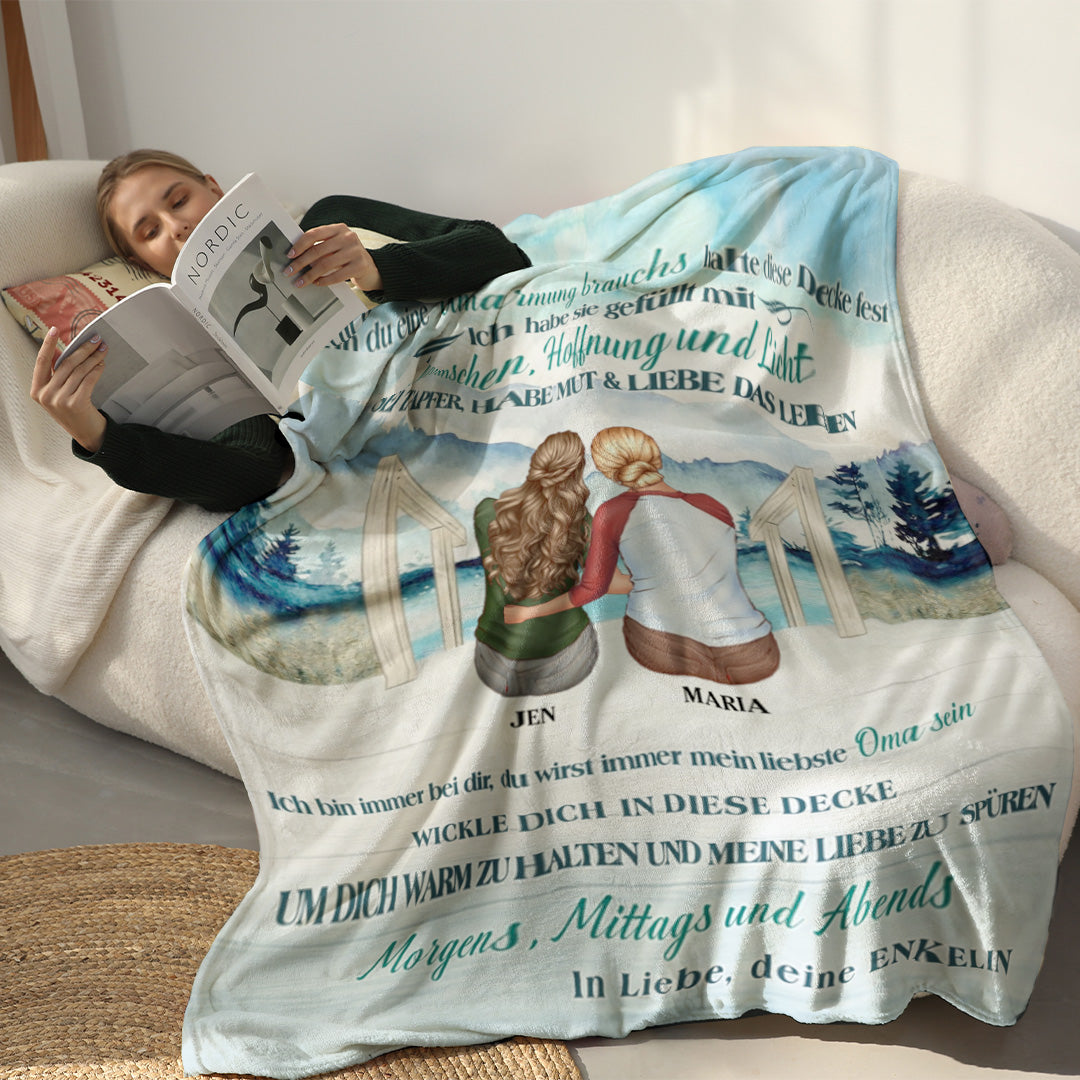 Für meine Oma - Halte diese Decke fest - Personalisierte Premium-Decke™